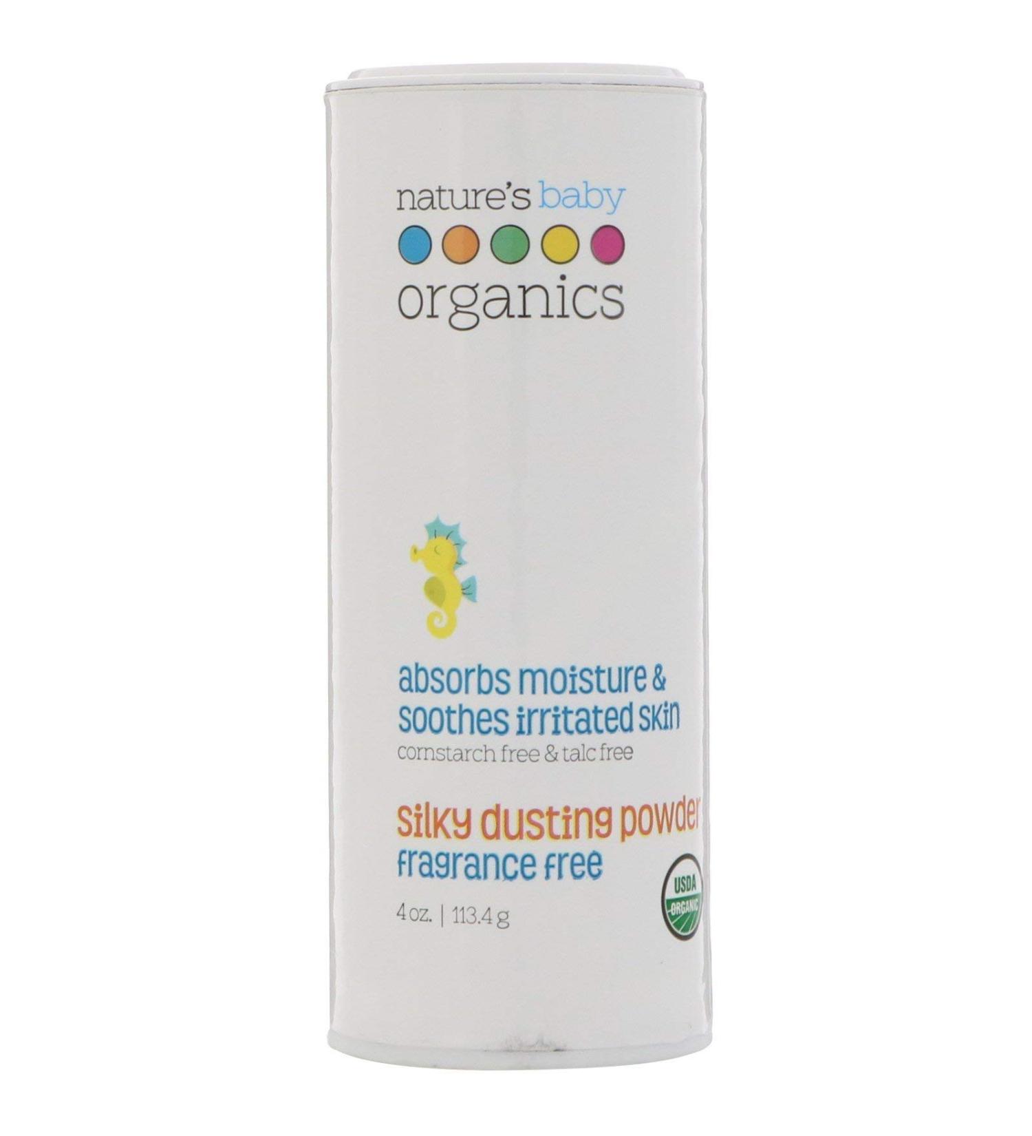 Nature's Baby Organics Fragrance-Free Silky Dusting Powder 4 oz - Organic Baby Care - Buy Online on GoSupps.com