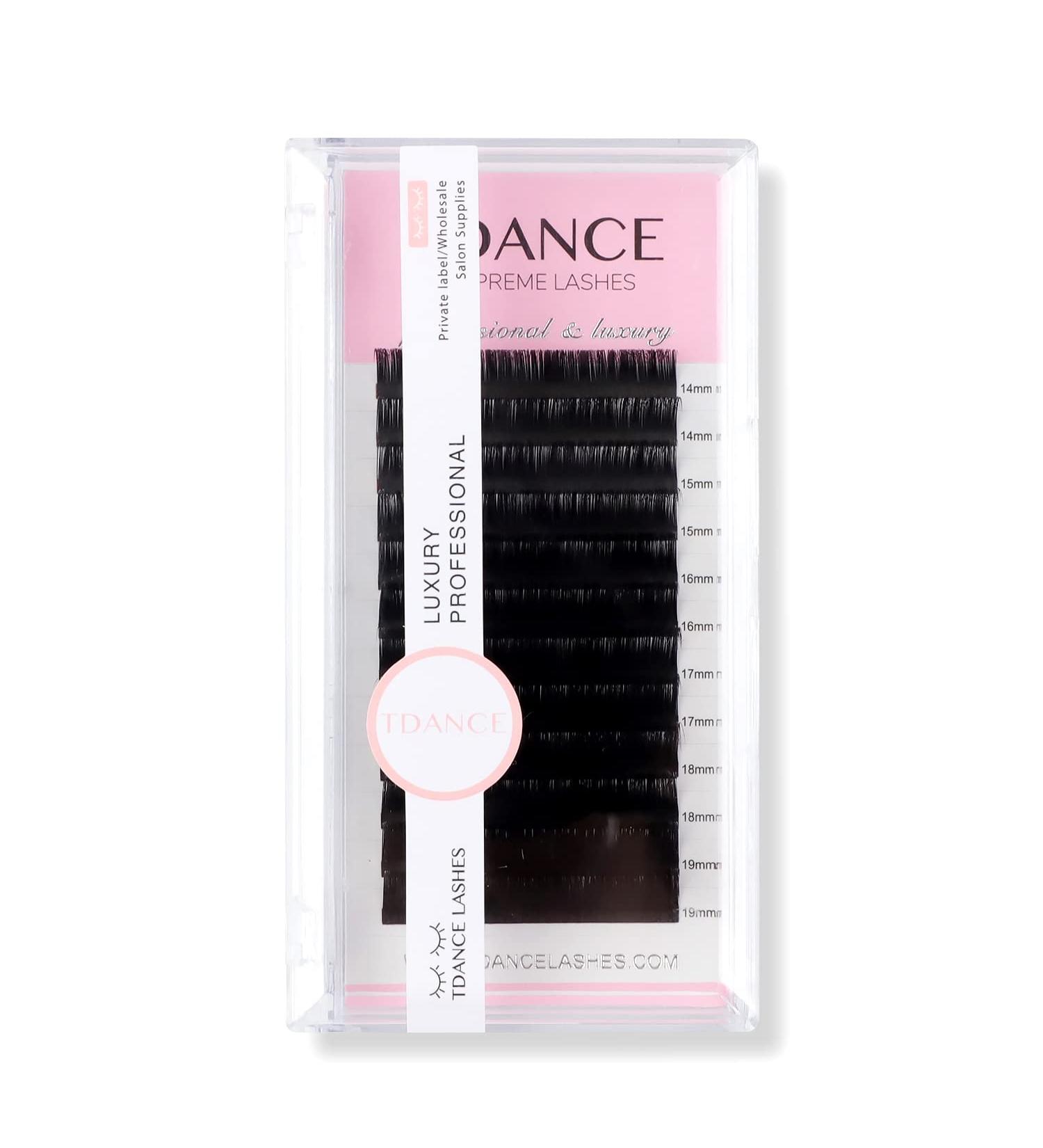 TDANCE Premium D Curl 0.18mm 14-19mm Silk Lash Extensions for Professional Salon Use - Buy Online on GoSupps.com