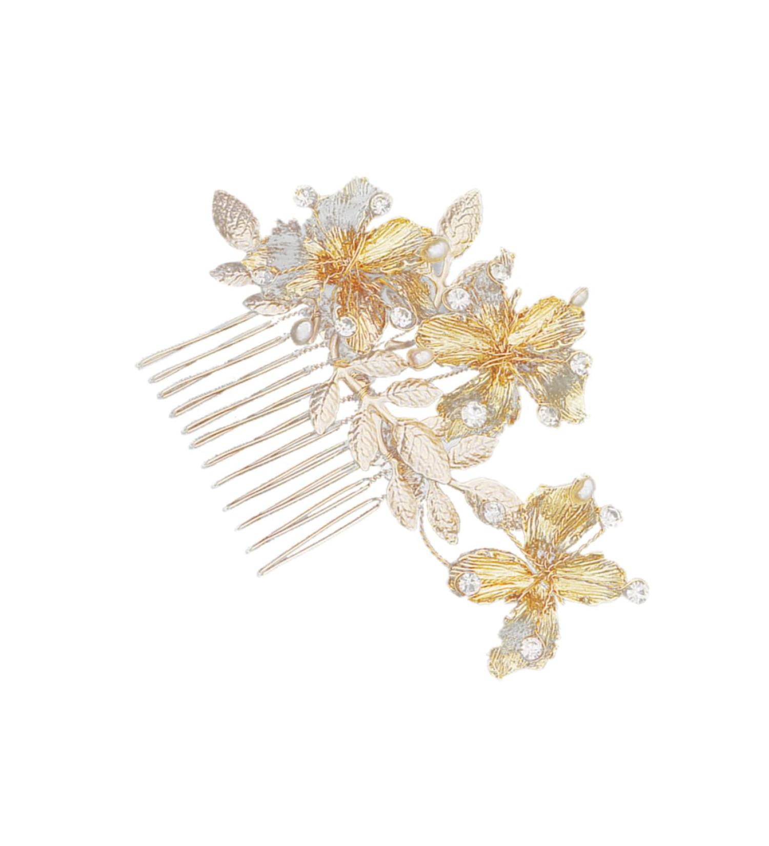Didiseaon Wedding Hair Clip Vintage Comb Crystal Comb Attractive Hair Comb Ear Tape Bridal Hair Comb Crystal Hair Comb Leaf Hair Comb Hair Pin Bride Metallic Line Jewelry - Buy Online on GoSupps.com