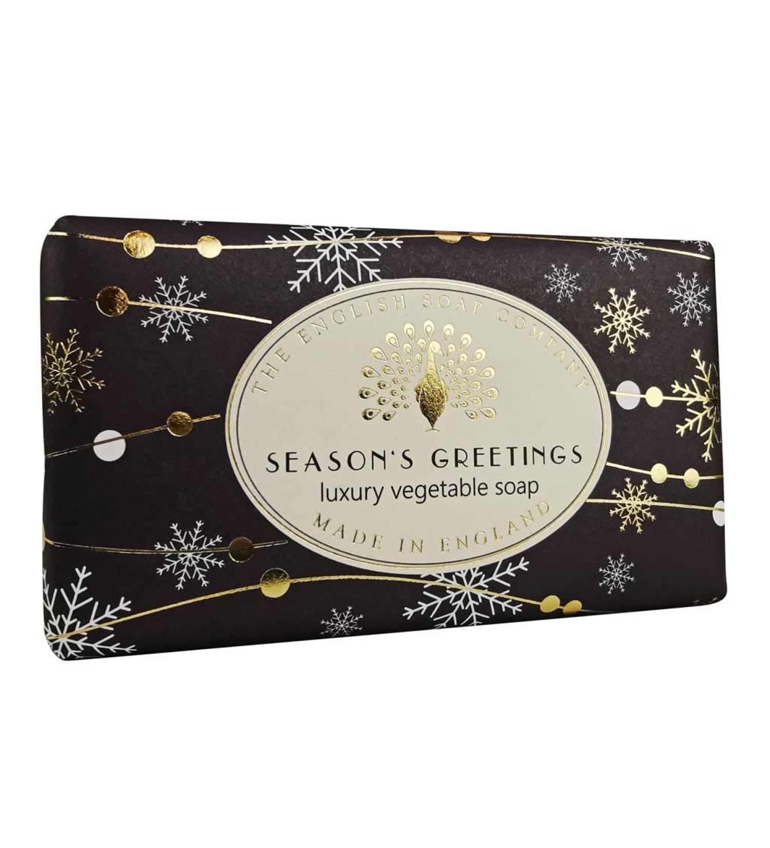The English Soap Company Festive Soap Bar 190g Seasons Greetings (Cinnamon and Orange) - Buy Online on GoSupps.com
