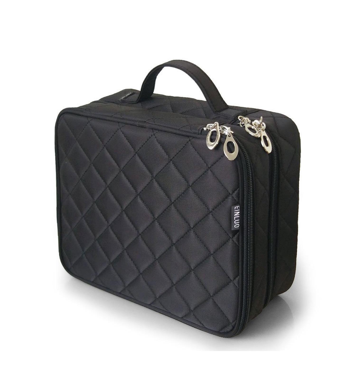 ONEGenug Large Travel Cosmetic Bag for Women & Girls - Black Makeup Organizer - Perfect for International Shipping - Buy Online on GoSupps.com
