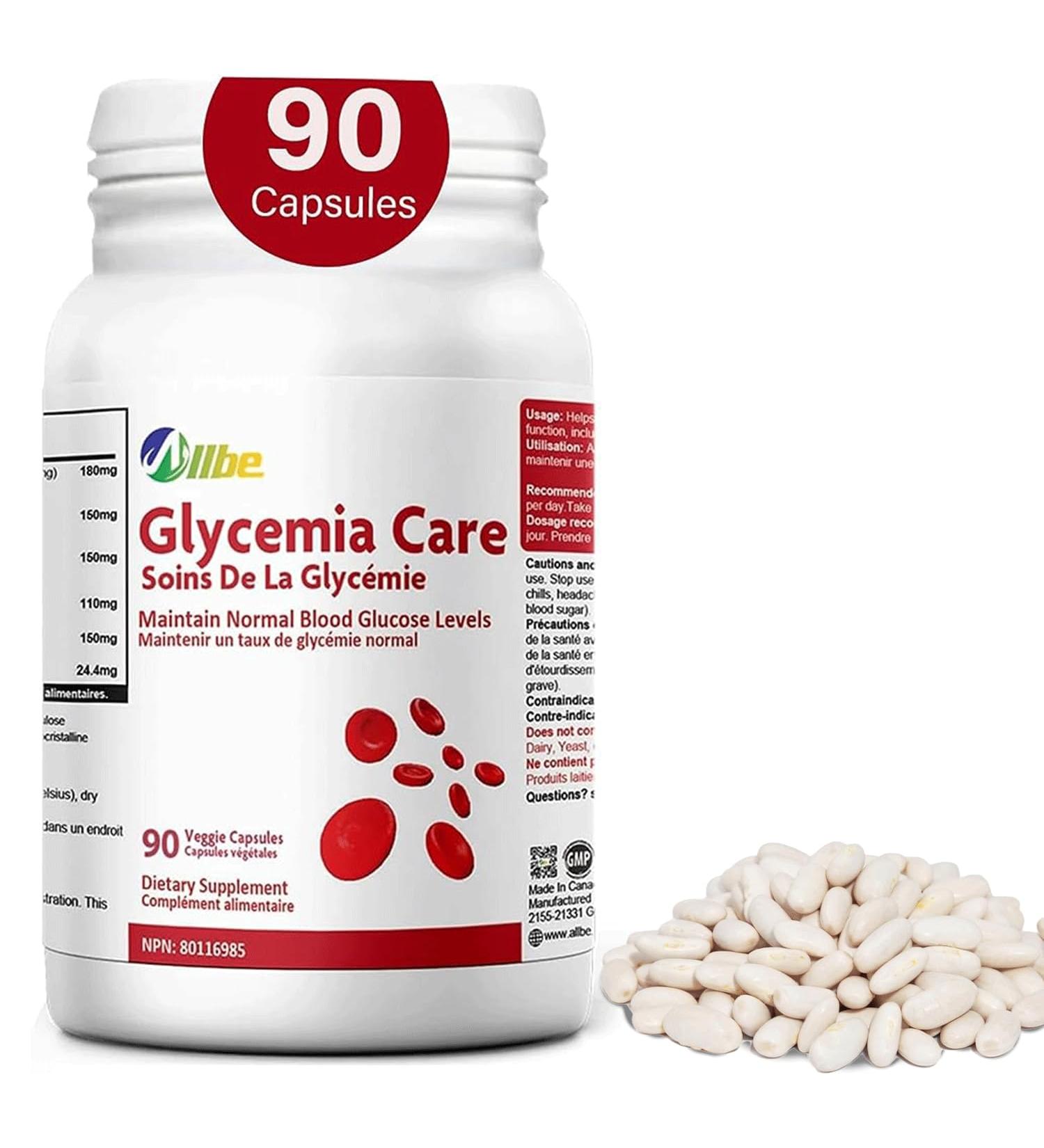 ALLBE Glycemia Care Capsules 180mg White Kidney Bean Extract with 150mg Cinnamon & 150mg Alpha Lipoic Acid Per Serving Pack of 90 Blood Sugar Support Supplements Serving Size: 2 Capsules 90 count (Pack of 1) - Buy Online on GoSupps.com