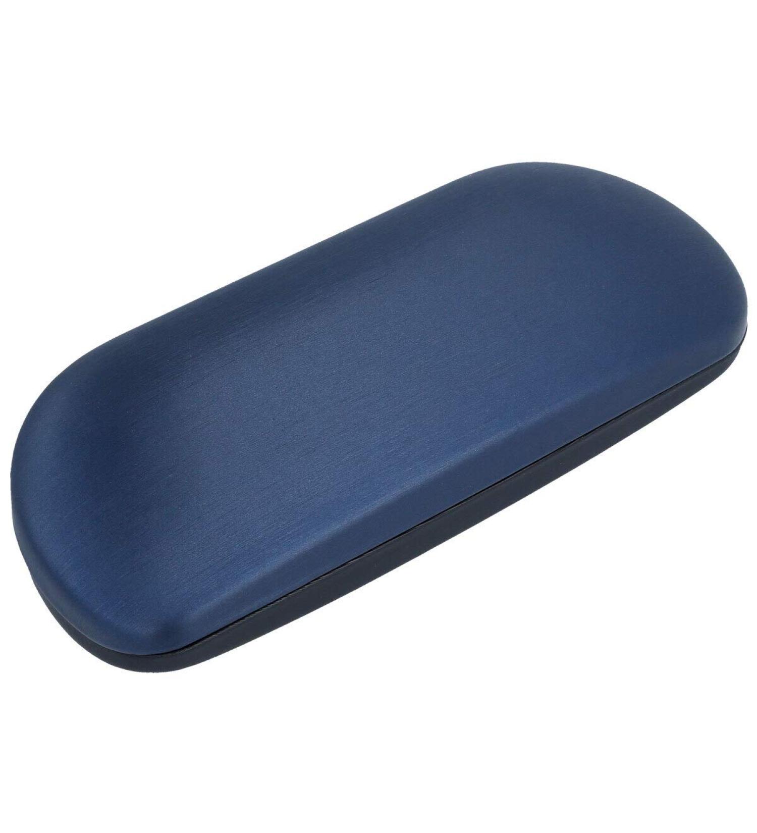 beautiful glasses case "Capri" with silky cover for large frames in blue