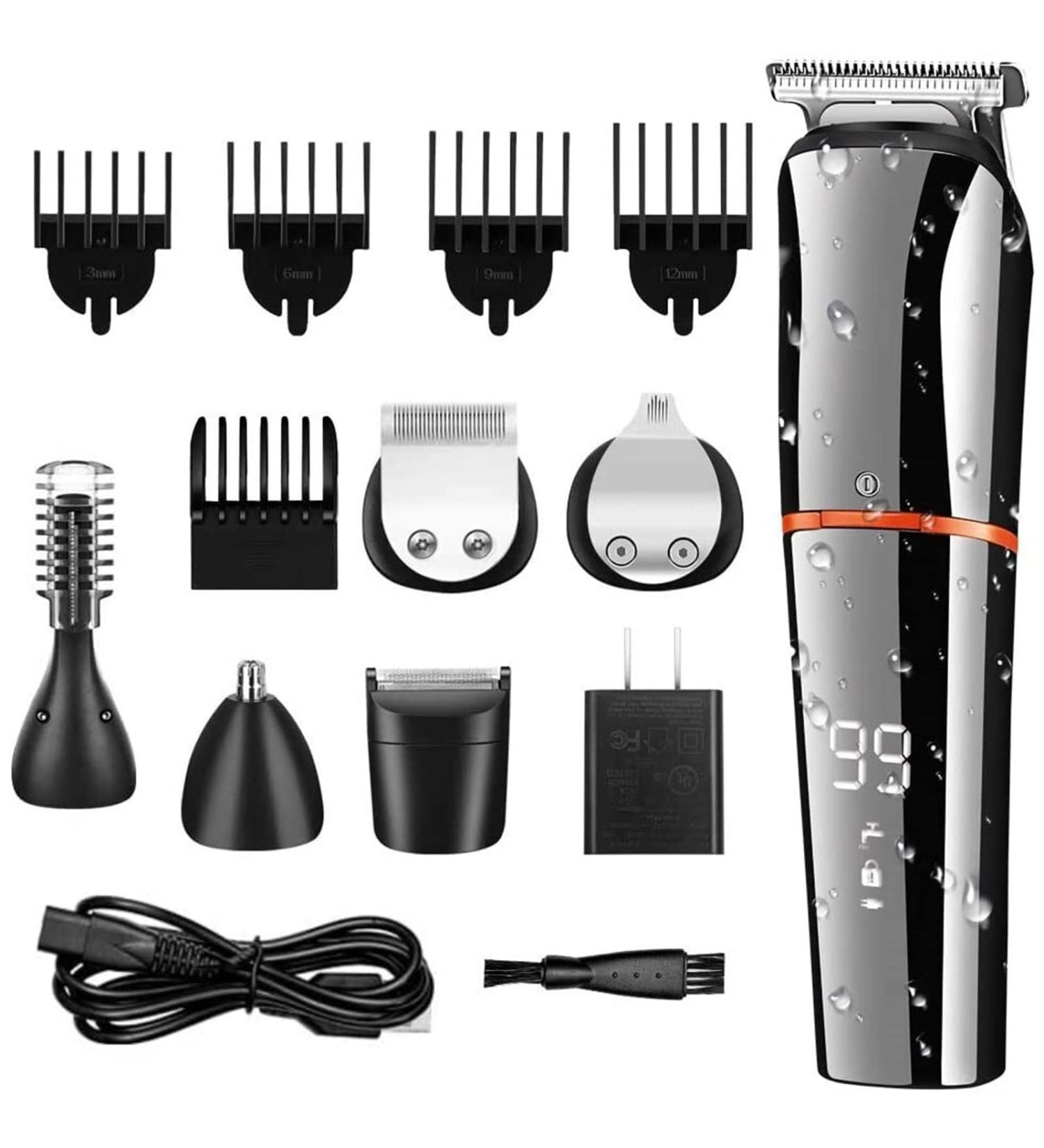Pro Hair Clipper 11 in 1 Multi Hair Trimmer Men Facial Beard Body Grooming Kits Electric Hair Clipper Nose Ear Trimmer Rechargeable Km-5898 - Buy Online on GoSupps.com