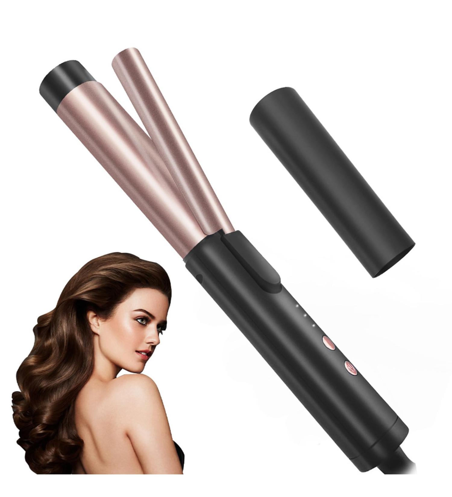 25mm Electric Hair Curling Iron | Portable Adjustable Curler with Heat-Resistant Sleeve & 360 Rotating Cord - Buy Online on GoSupps.com