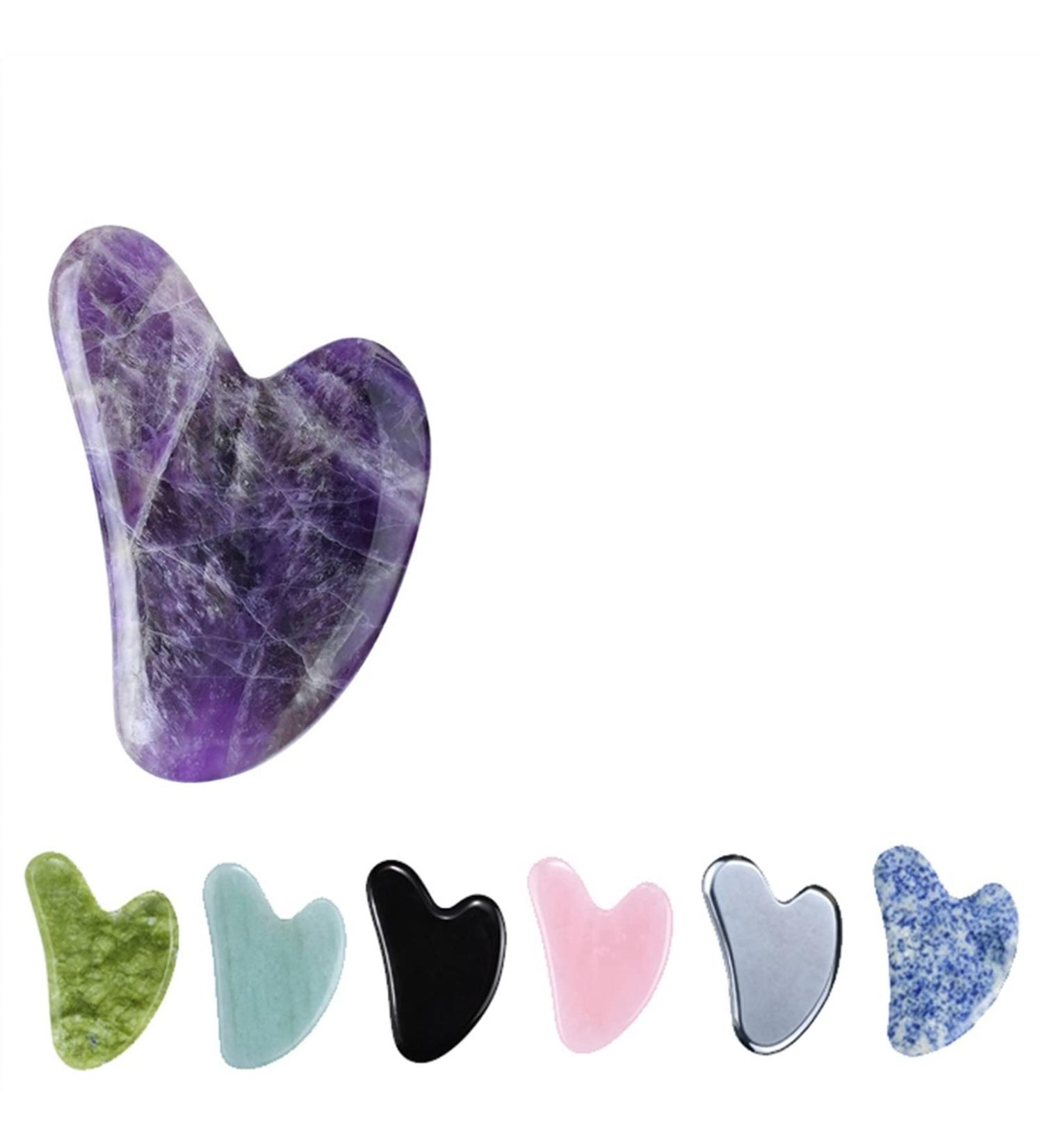 Natural Jade Scraping Board Powder Crystal Heart-Shaped Scraping Sheet Crystal Scraping Board Face Beauty V-Shaped Jade Scraping 1Pcs (Color : Type 1) - Buy Online on GoSupps.com