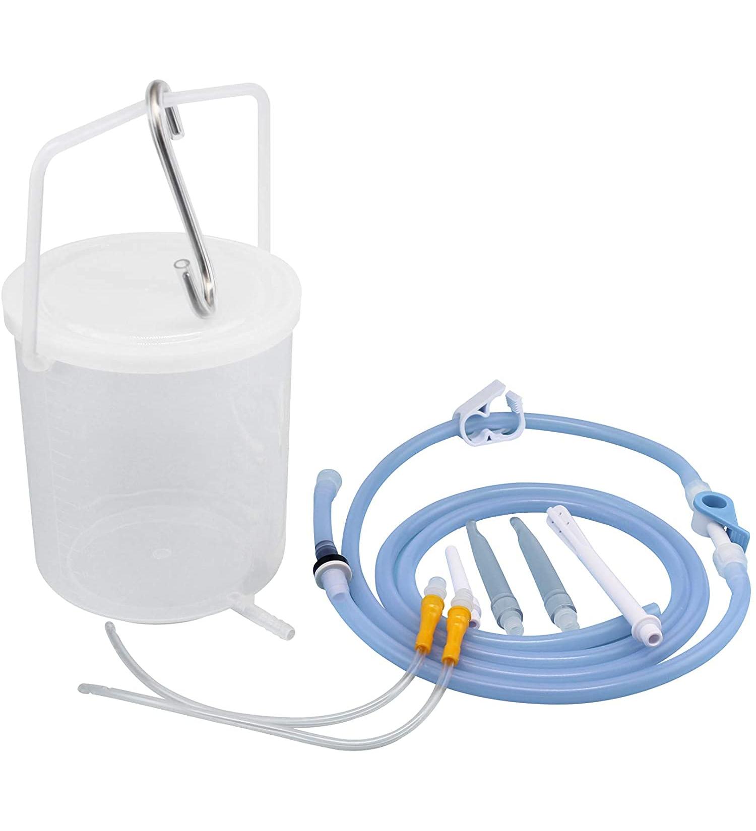 Topquafocus 2L Klistier Bucket Set | Leak-Proof Plastic Enema Irrigator for Intestinal Cleansing | 6-Piece Shower Head Included - International Shipping Available - Buy Online on GoSupps.com