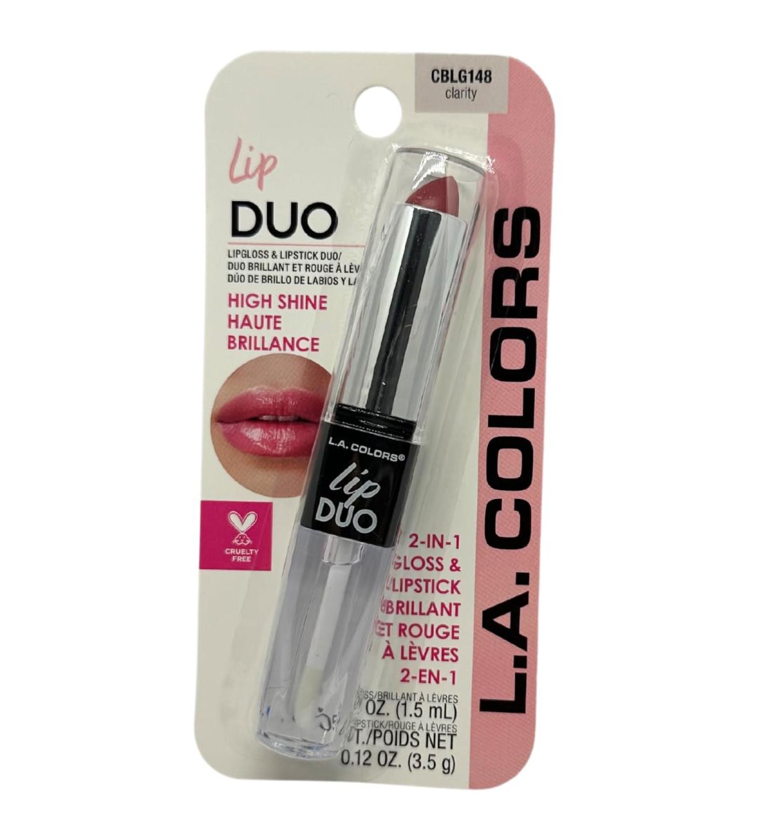 L.A.Colors Lip Duo Gloss/Lipstick CBLG148 Clarity