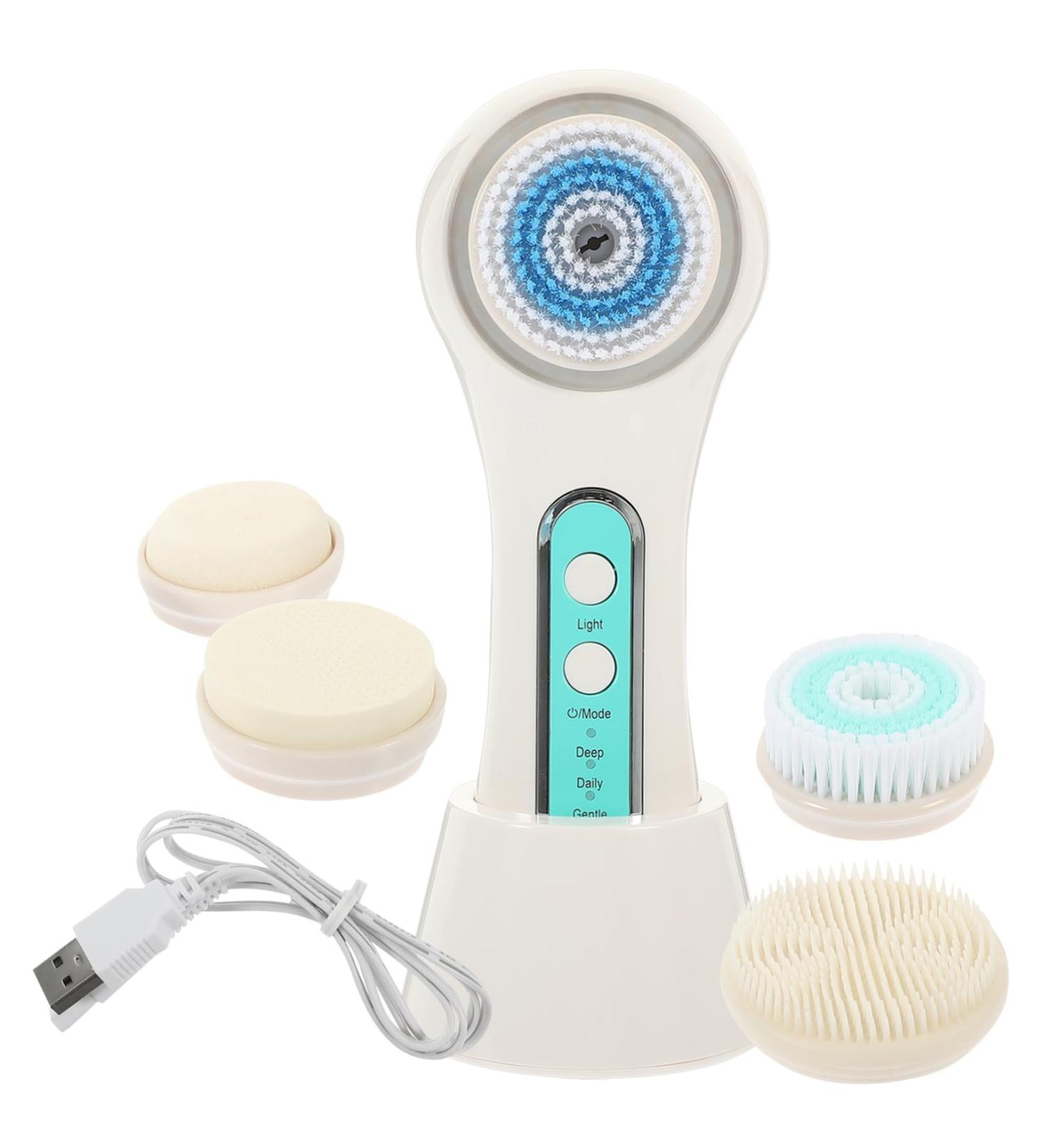 Housoutil 1 Set Facial Cleansing Brush Face Exfoliator Brush Home Facial Cleaner Face Washing Brush Makeup Remover Brush Electric Cleaner Usb Household Cleasing Milk Abs - Buy Online on GoSupps.com