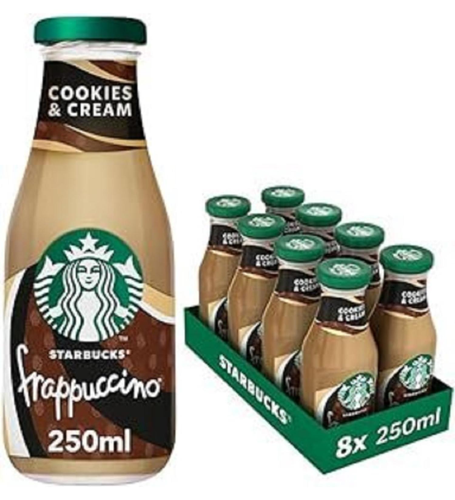 Starbucks - Frappuccino Cookies & Cream - Bouteilles 8 x 250ml - Caf Frapp Cookies & Cream Pr t- -Boire - Vendu en lot de 8 - Buy Online on GoSupps.com