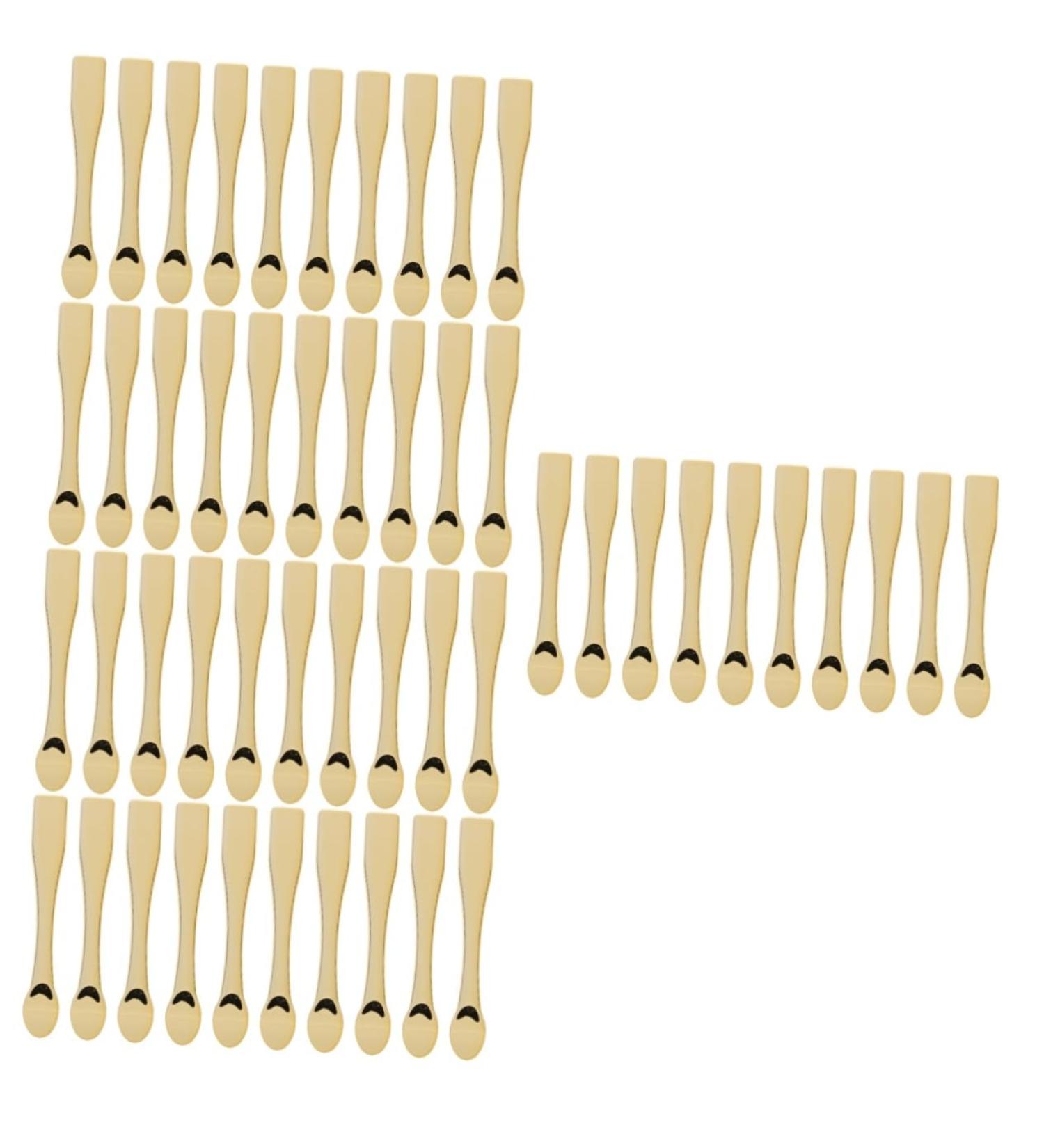 Baluue 50 Pcs Mask Spoon Mini Mask Applicator Face Cream Applicator Mini Skin Care Spatula Makeup Minis Abs 6X1X0.3CMx5pcs Goldenx5pcs - Buy Online on GoSupps.com