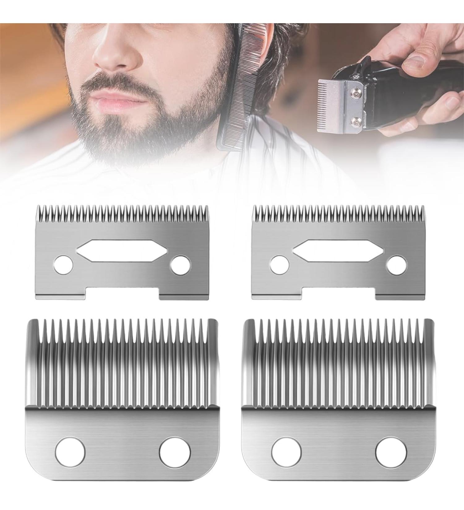 2 Set Professional Replacement Clipper Blades 2 Holes Adjustable Hair Clippers Parts Blades Hair Trimmer Replacement Blade Detachable Stainless Steel Ceramic Blade for Barbers(Silver) - Buy Online on GoSupps.com