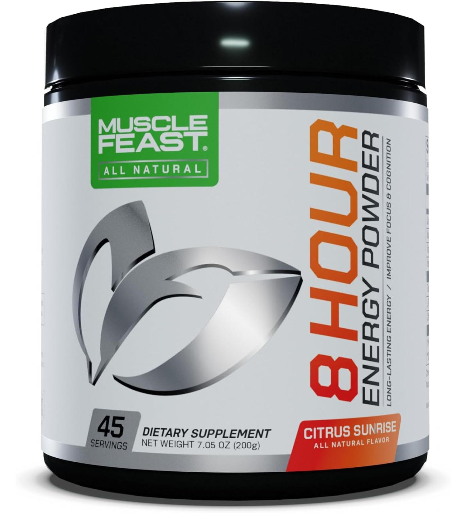 Muscle Feast 8 Hour Energy Pre-Workout - Citrus Sunrise - 7.05 Oz. - Buy Online on GoSupps.com