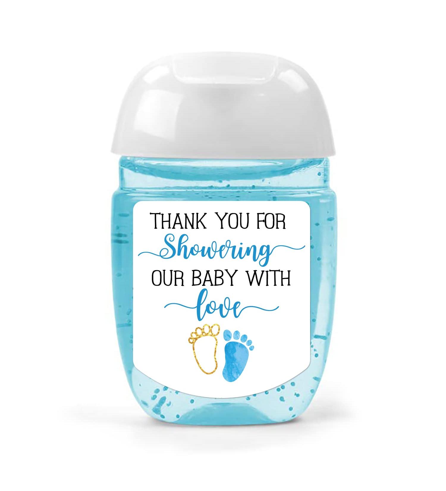 Blue Baby Shower Hand Sanitizer Labels - Thank You Stickers Party Favors 1.26 x 1.39 - Buy Online on GoSupps.com