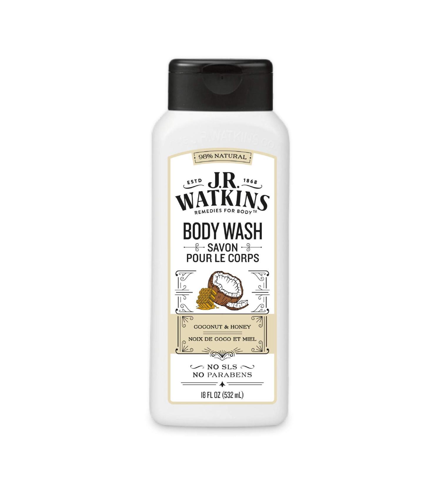 J R Watkins Coconut & Honey Body Wash - 18 fl oz | Nourishing & Hydrating - Buy Online on GoSupps.com