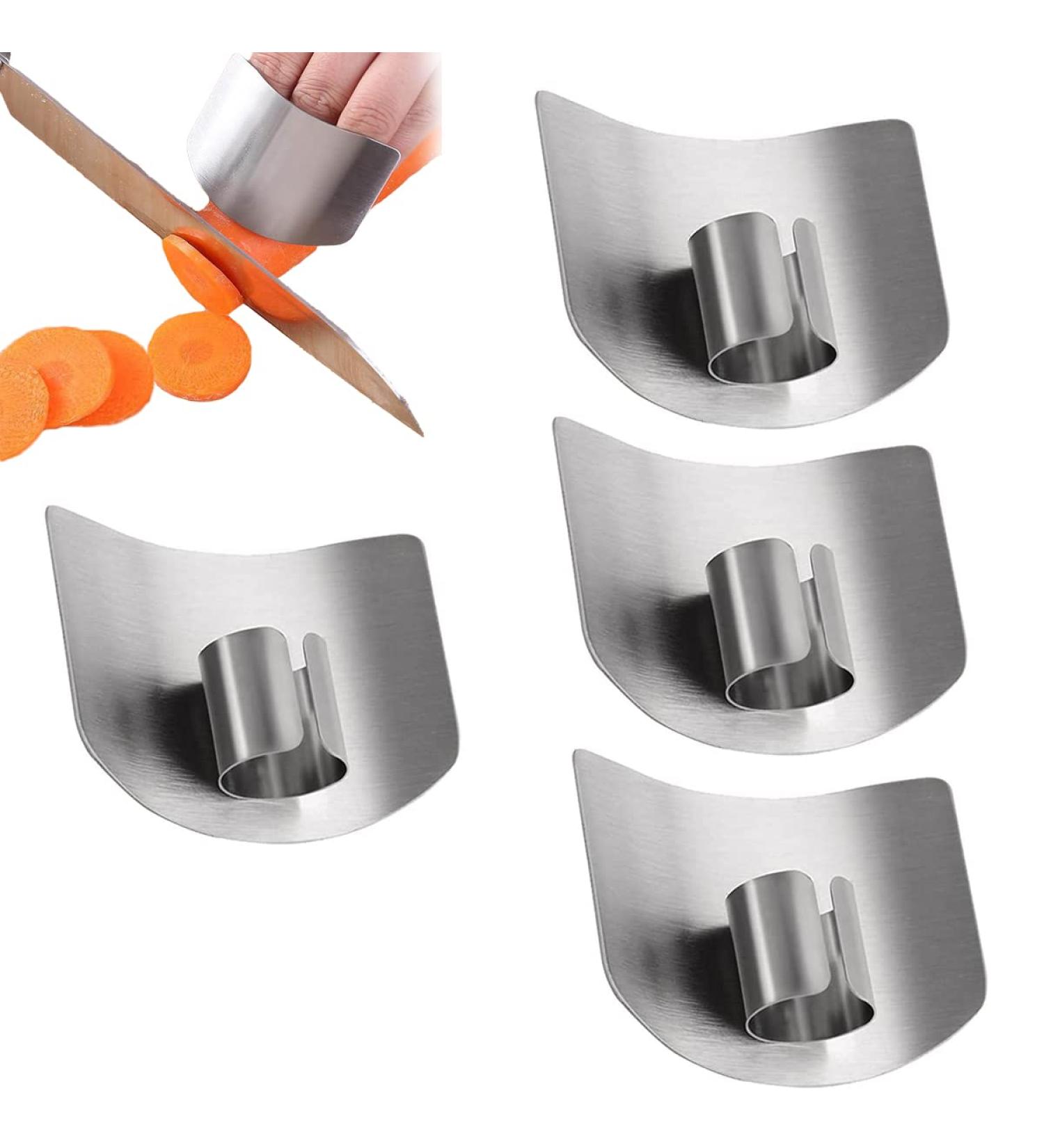 LAIKADI 4PCS Finetaur Stainless Steel Finger Guard Set for Cutting - Anti-Cut Finger Protectors for Dicing and Slicing - Buy Online on GoSupps.com