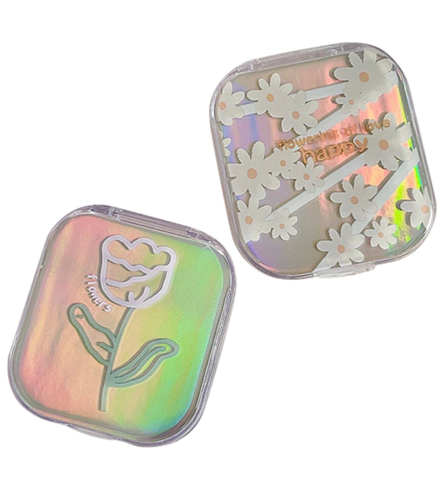 PartyKindom 2pcs Colored Contact Lenses Case - Travel Storage with Replaceable Mirror Film - Buy Online on GoSupps.com