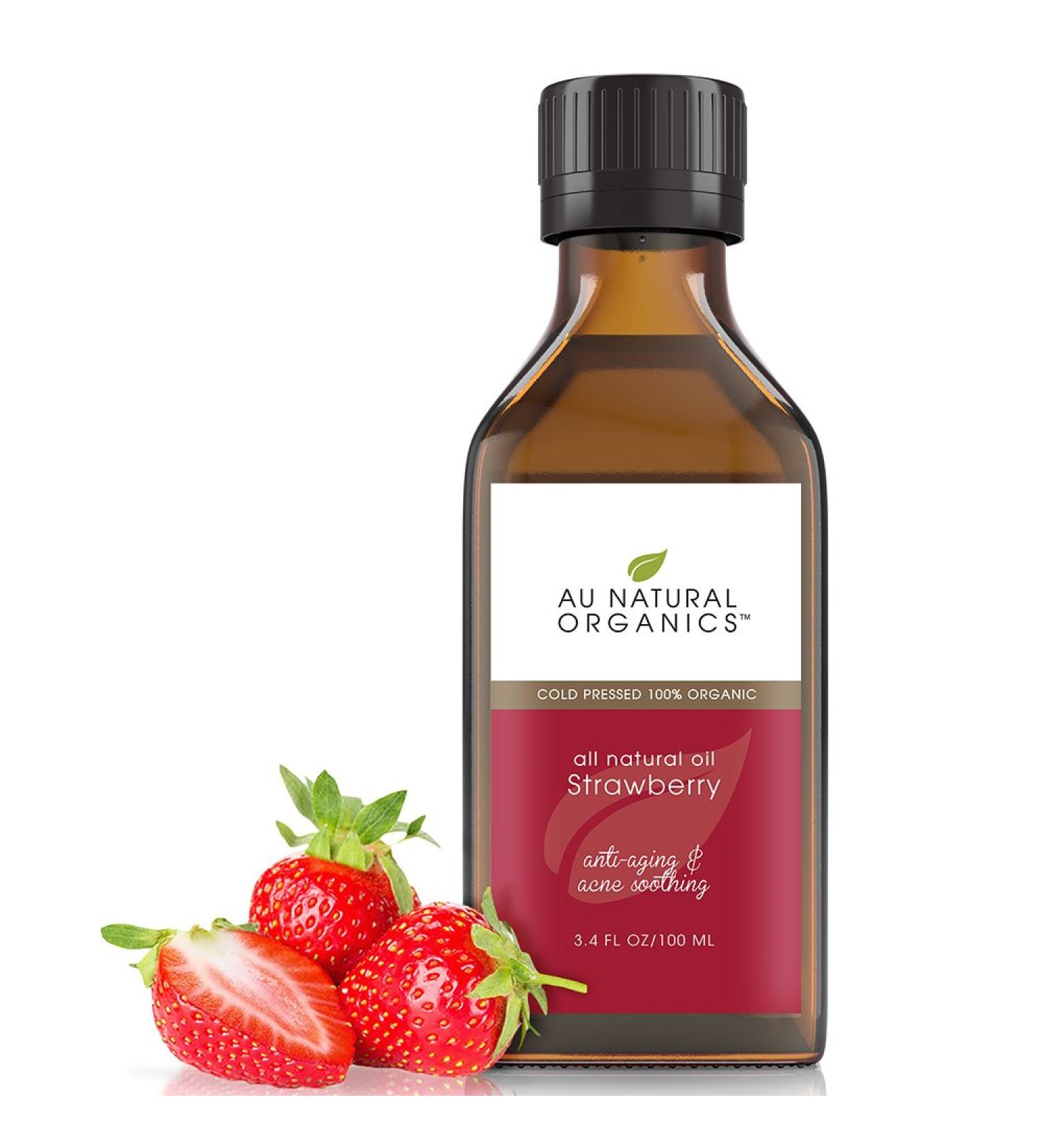 Strawberry Seed Oil - 100% Natural Cold Pressed Carrier Oil for Skin, Hair, Face, Lip, and Nails Care - Aromatherapy & Massage Oil - Essential Oil for Yoga, Sleep, Diffuser - 3.4 Oz - Buy Online on GoSupps.com