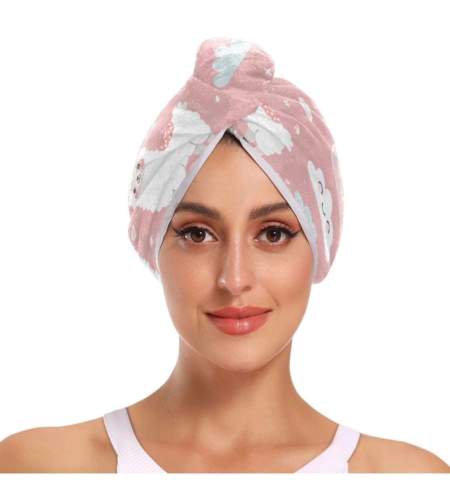 Funny Llama Hair Towel 2 Pack | Super Absorbent Quick Dry Turbans for Women & Girls - Buy Online on GoSupps.com