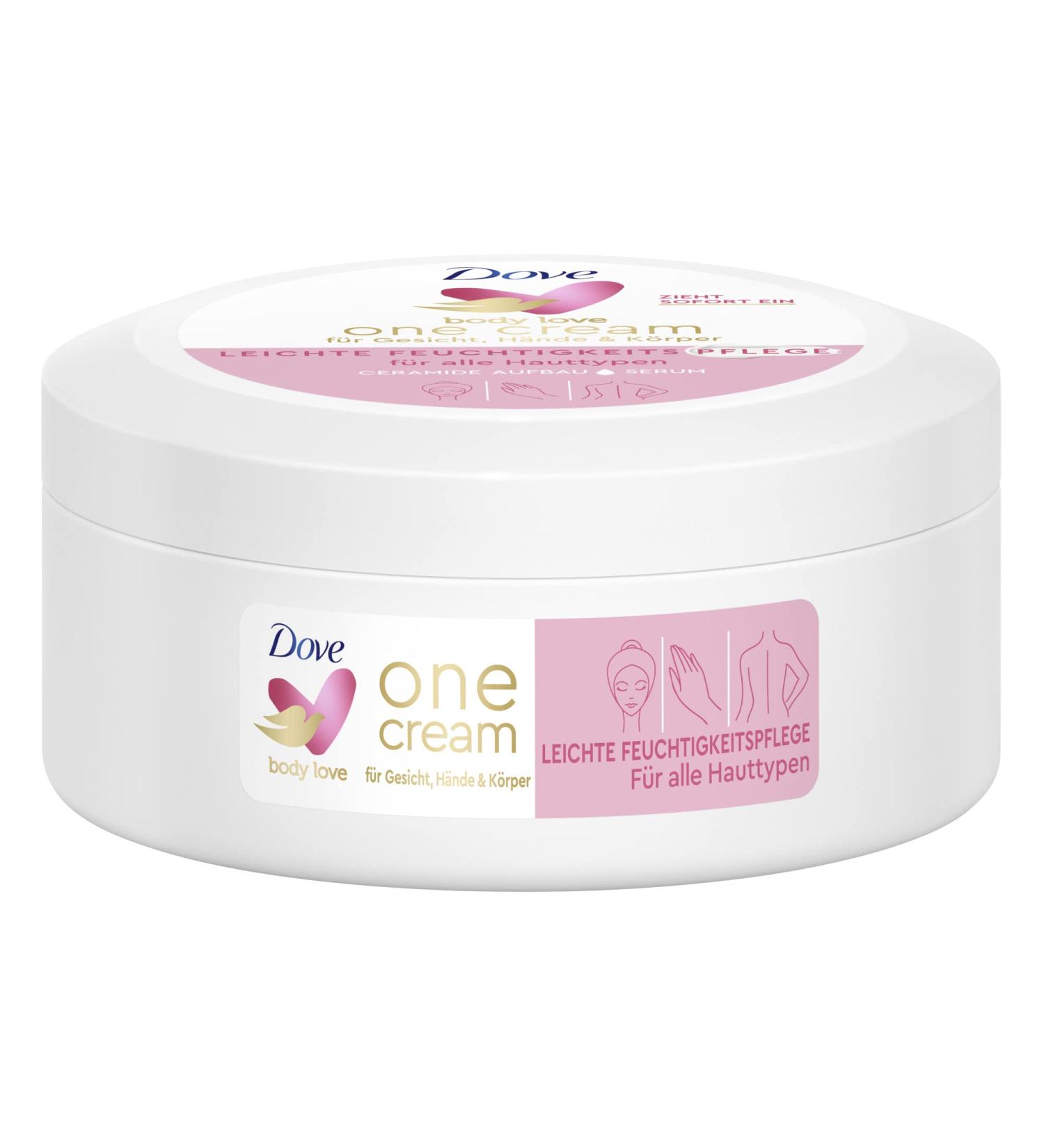 Dove Body Love One Cream - Light Moisturizing Body Cream for Face Hands & Body | 250 ml | All Skin Types - International Shipping Available - Buy Online on GoSupps.com
