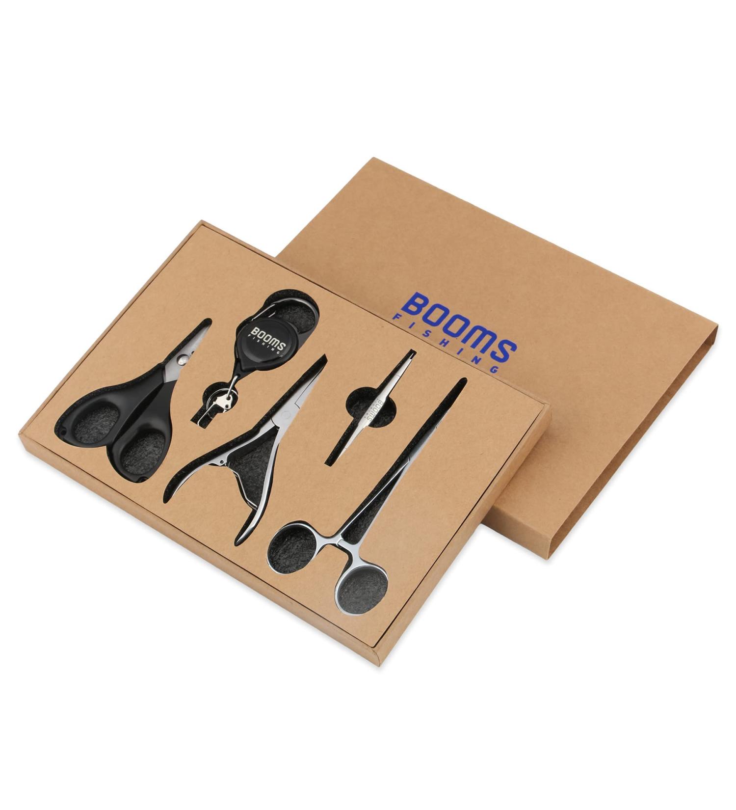 Booms Fishing TK2 5pcs Tool Kit - Stainless Steel Saltwater Fishing Accessories Combo with Split Ring Pliers, Scissor, Hemostat Plier, Tuning Tool, Retractor - Perfect Fishing Gift - Buy Online on GoSupps.com