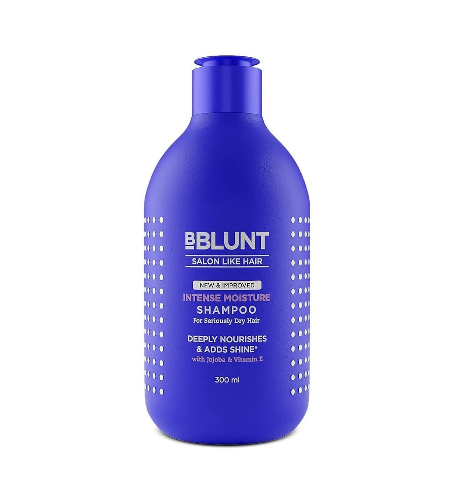 B BLUNT Intense Moisture Shampoo with Jojoba and Vitamin E for Dry & Frizzy Hair - 300 ml - Buy Online on GoSupps.com