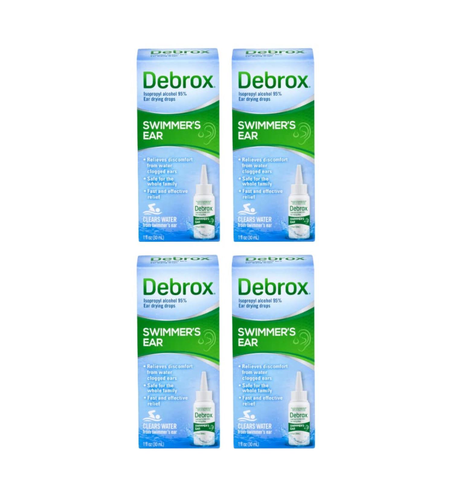 Debrox Swimmer's Ear Drying Drops | 1 Fl oz. (Pack of 4) | For Adults & Kids - Buy Online on GoSupps.com