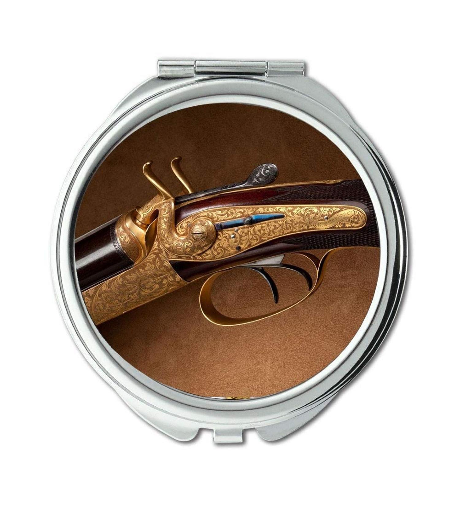 Mirror Travel Mirror gun alarm clock Round Mirror latest gun pocket mirror portable mirror - Buy Online on GoSupps.com
