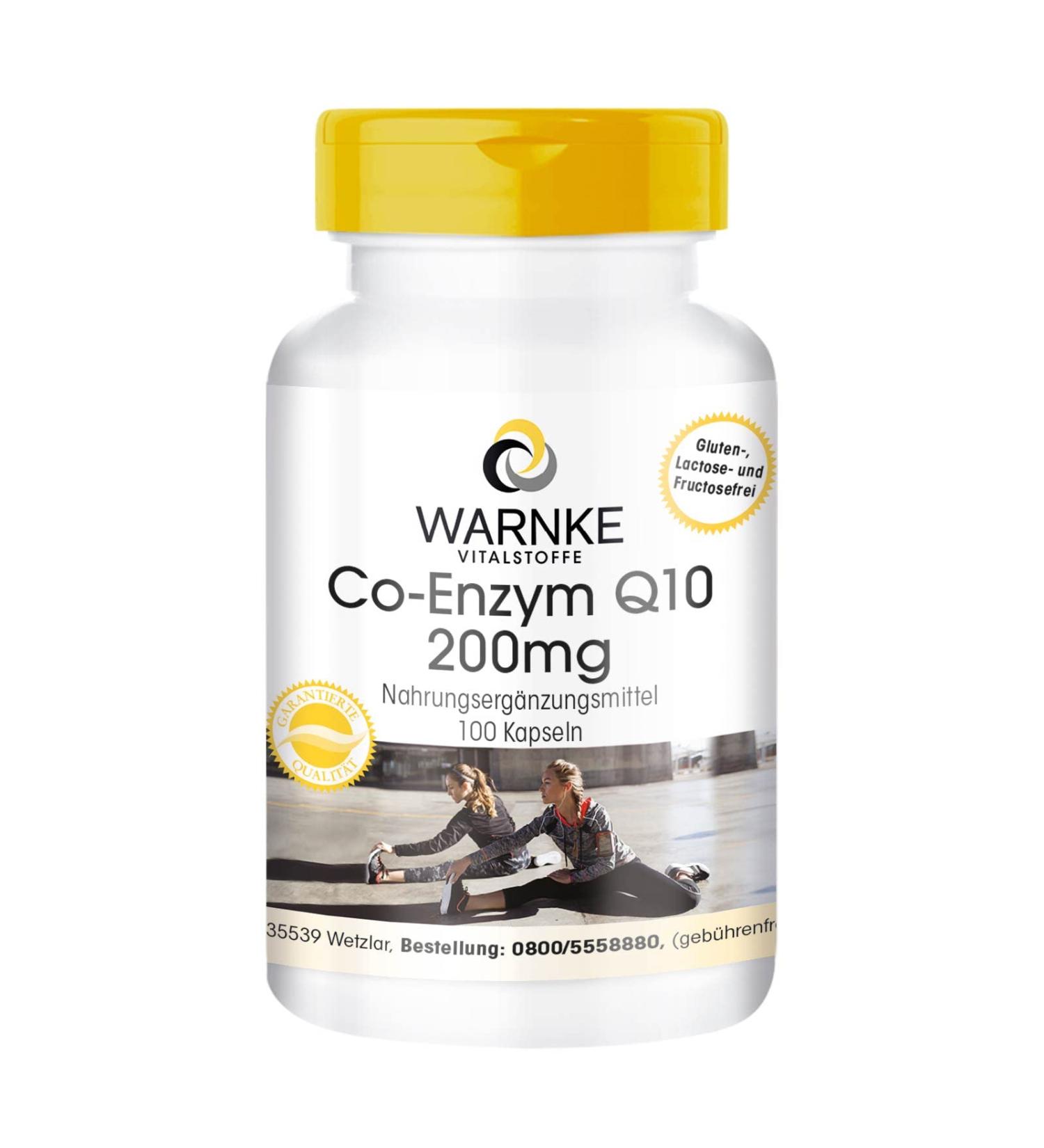 Coenzyme Q10 200mg Capsules - High Dose Ubiquinone | 100 Count | Warnke Vitalstoffe - Premium German Pharmacy Quality - Buy Online on GoSupps.com