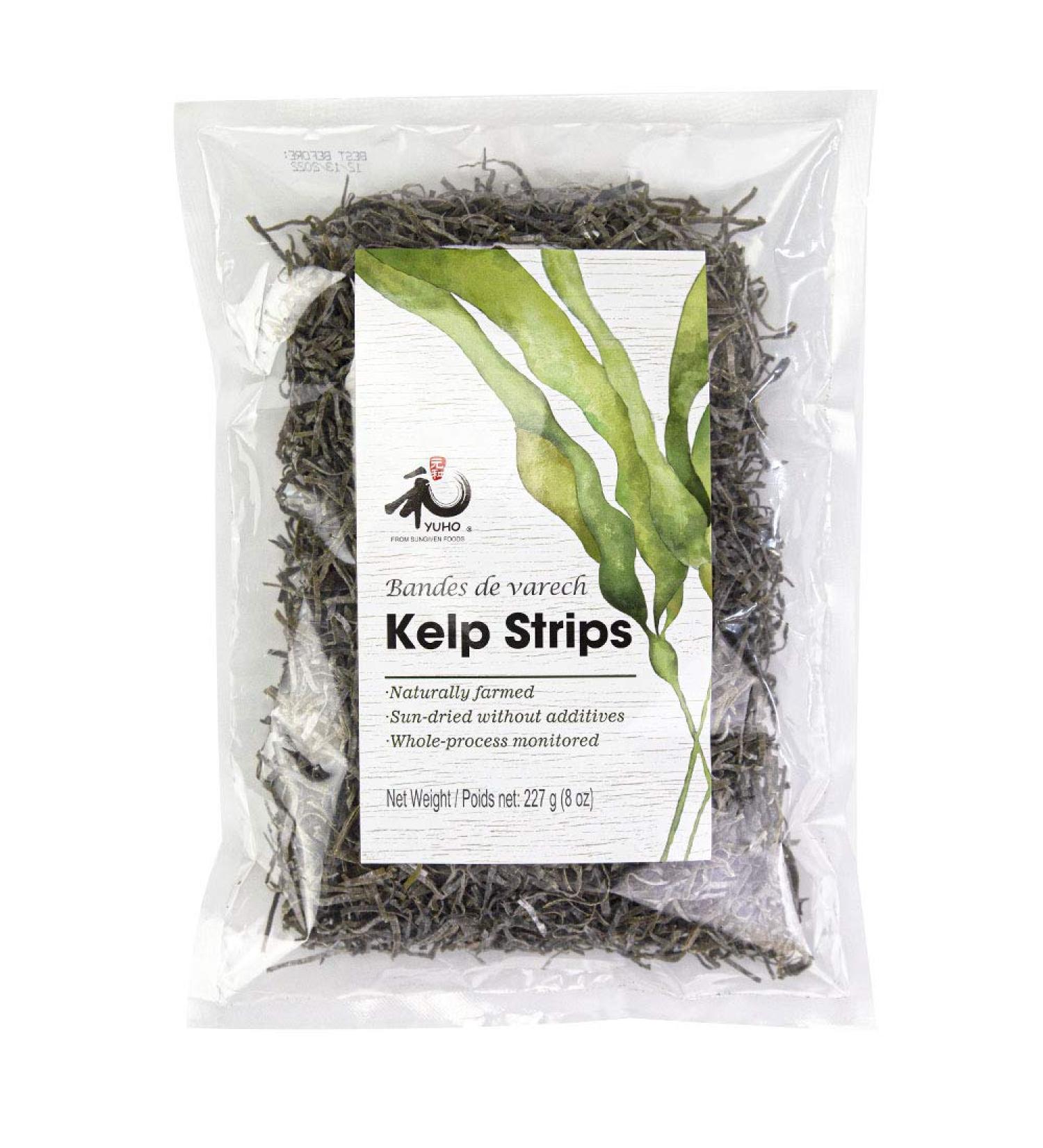 YUHO Kelp Strips 8 Oz - Dried Sliced Seaweed, All Natural, No Preservatives, No Sand - Buy Online on GoSupps.com