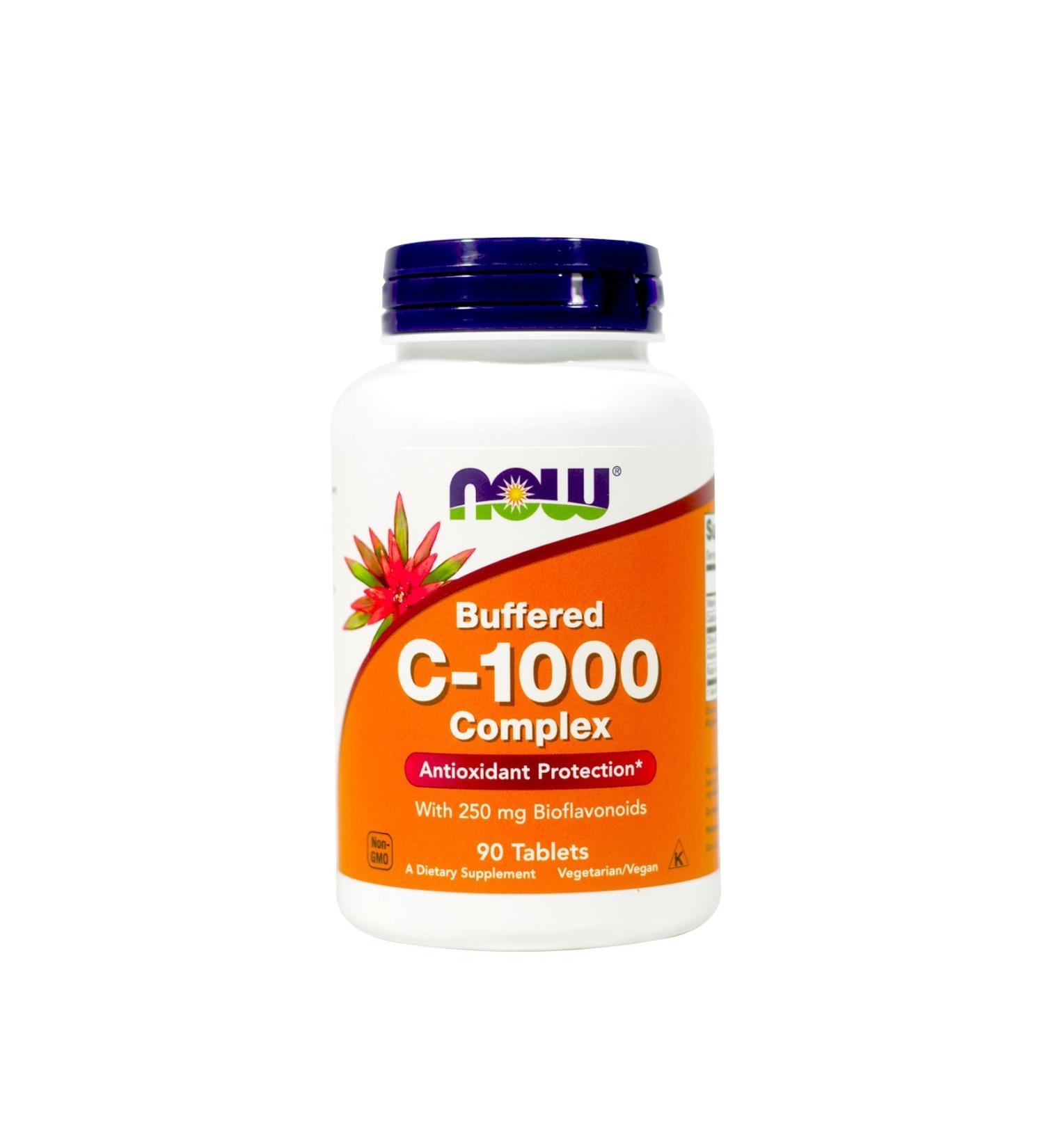 NOW C-1000 Antioxidant Protection Buffered C 1000mg 90 Tablets (Pack of 2)