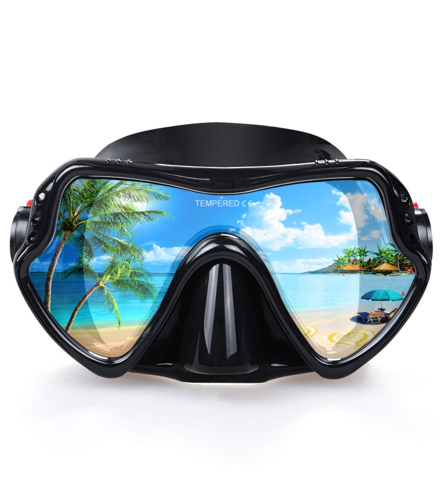 EXP VISION Professional Snorkel Diving Mask - Ultra Clear Lens, Wide View, Anti-Leakage, Silicone Swimming Goggles for Adults - Black - Buy Online on GoSupps.com