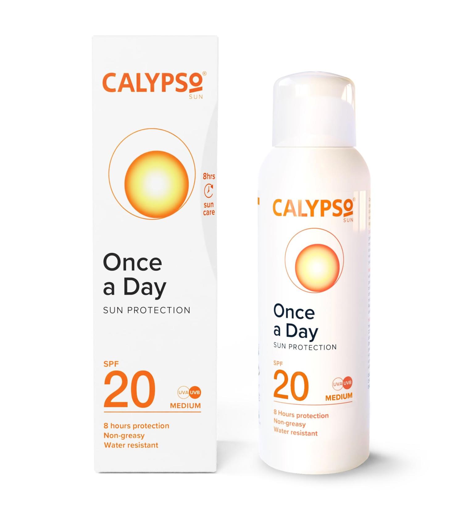 Calypso Once A Day Sun Protection Lotion SPF20 | 8 Hours | Non Greasy | 4 Star UVA Rating | 200 ml - Buy Online on GoSupps.com