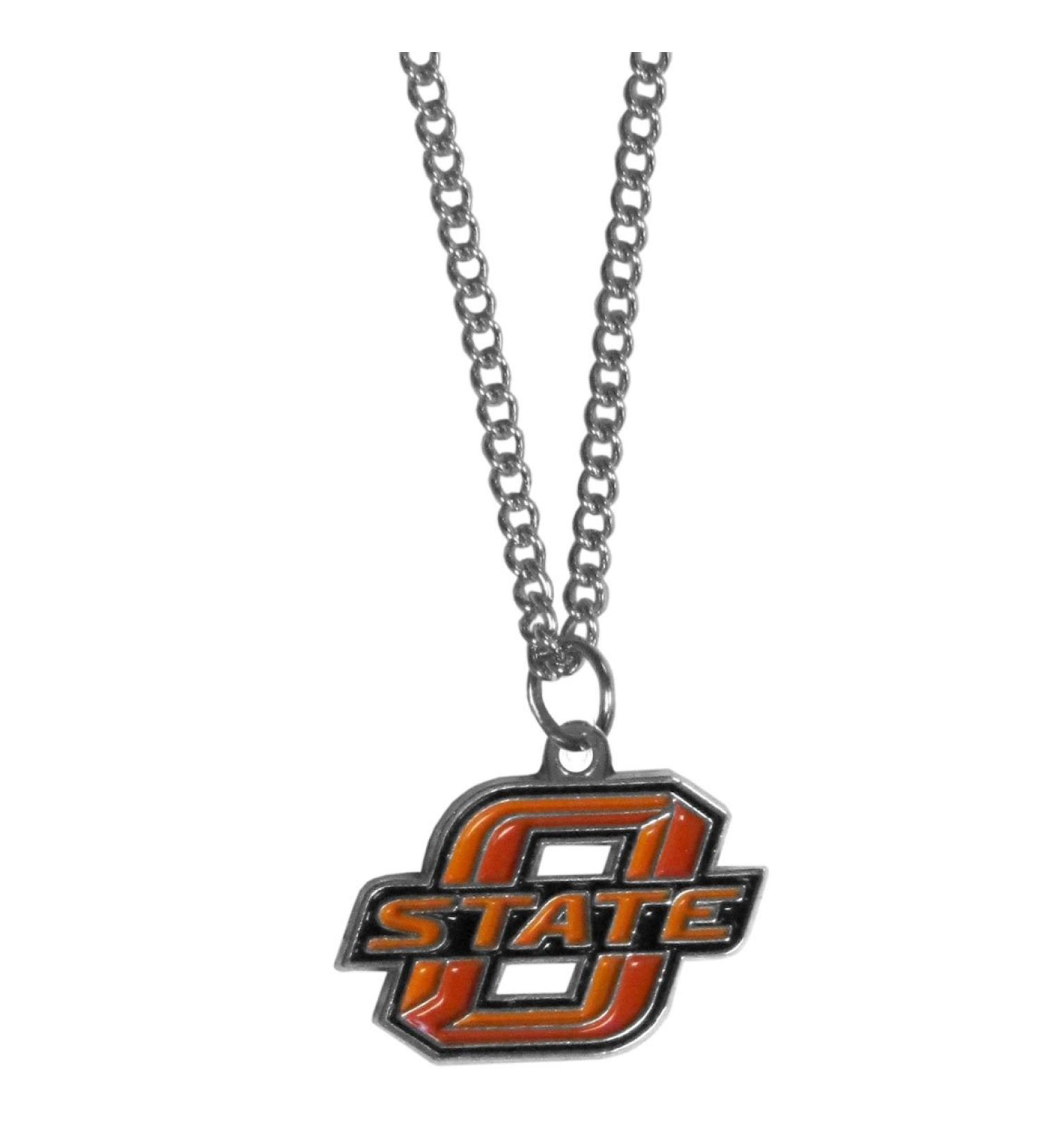Siskiyou Sports NCAA Chain Necklace with Small Charm, 20" Oklahoma State Cowboys