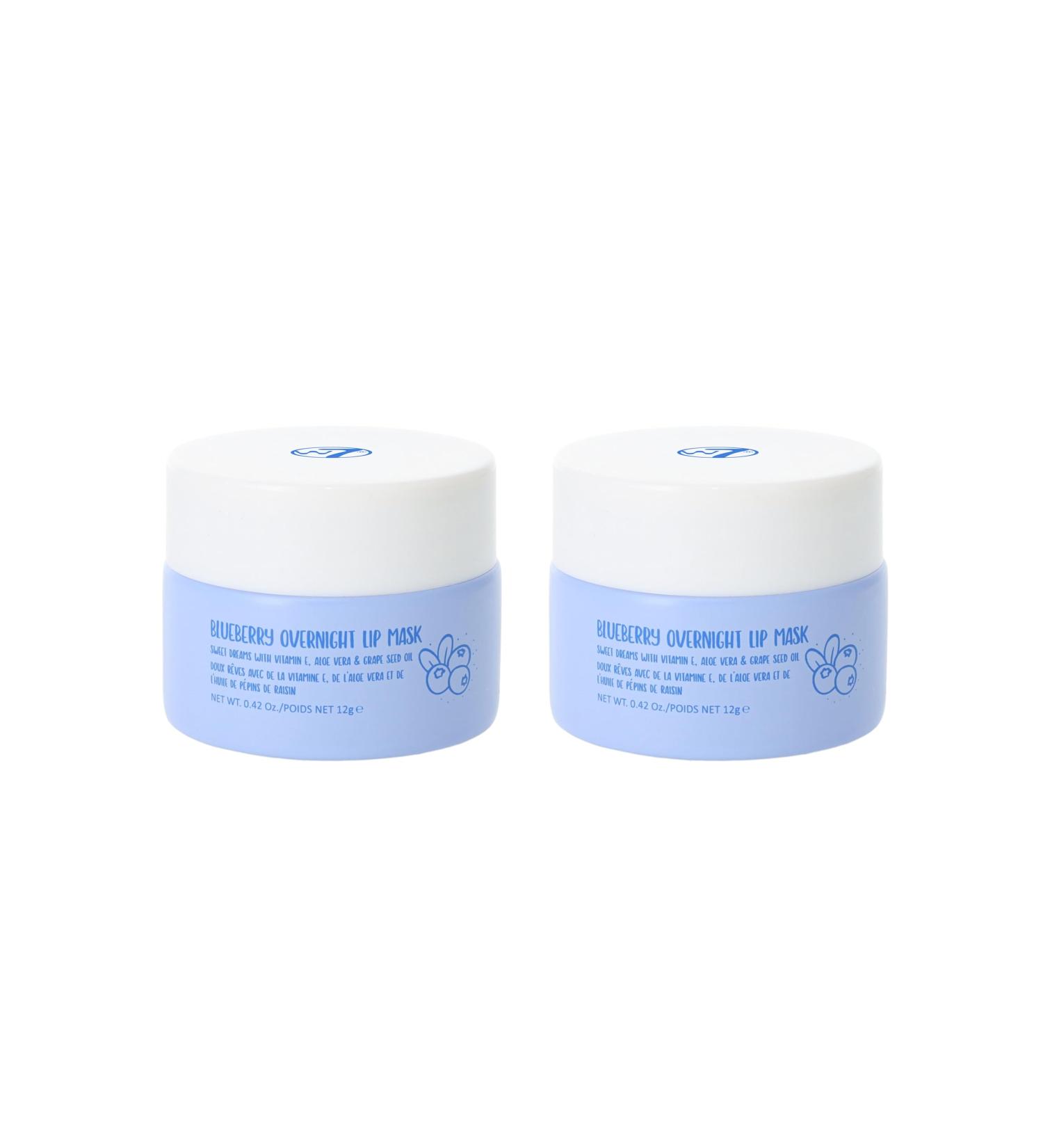 W7 Sweet Dreams Overnight Blueberry Lip Mask - Vitamin E Aloe Vera and Grape Seed Oil - For Hydrated Full Looking & Irresistible Lips - 2 Pack - 12ml 12 ml (Pack of 2) Blueberry - Buy Online on GoSupps.com