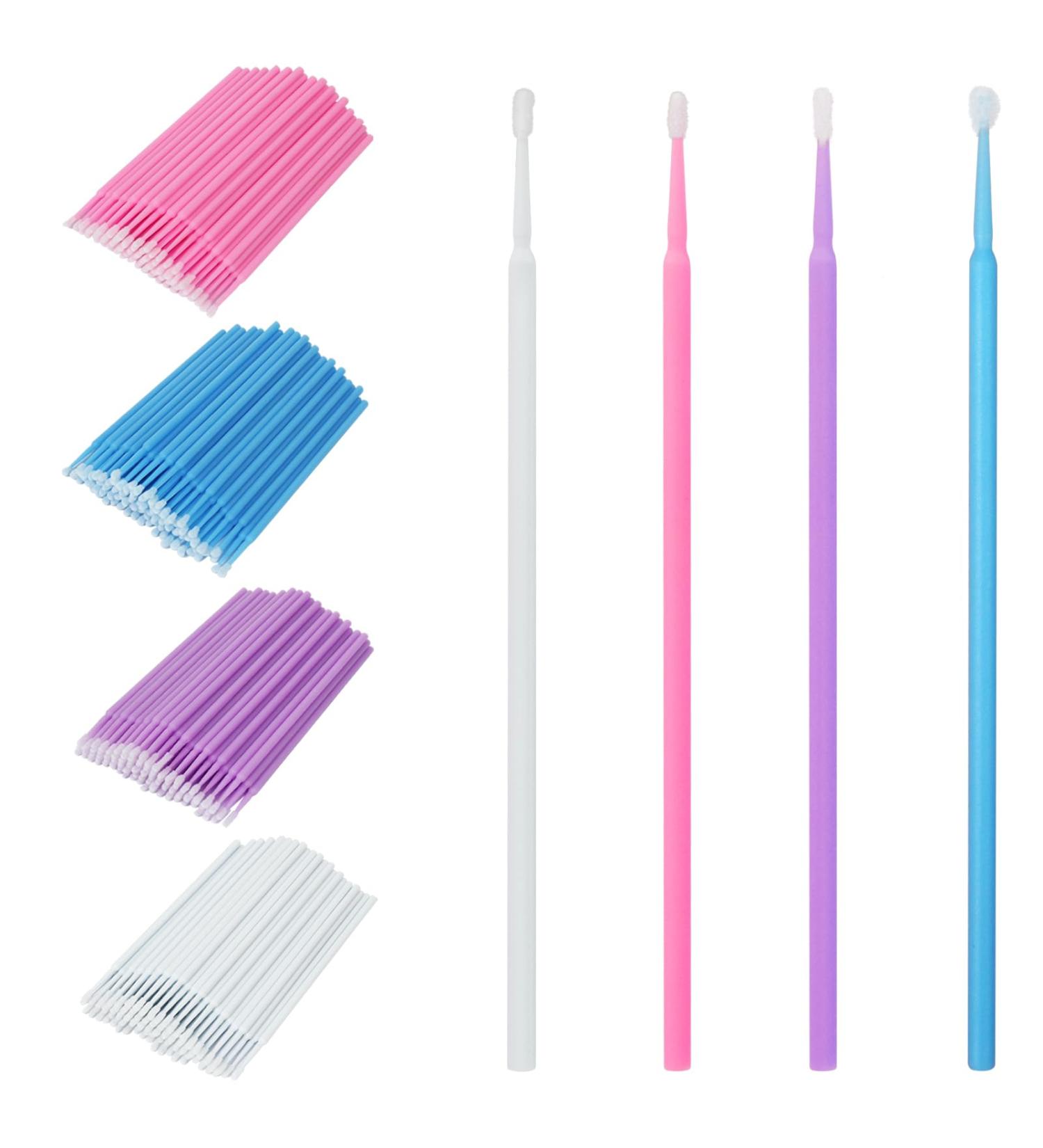 Shintop 400pcs Micro Applicator Brushes for Eyelash Extension - Disposable Makeup & Dental Brushes - Purple, Blue, Pink, White - 400 Count - Buy Online on GoSupps.com