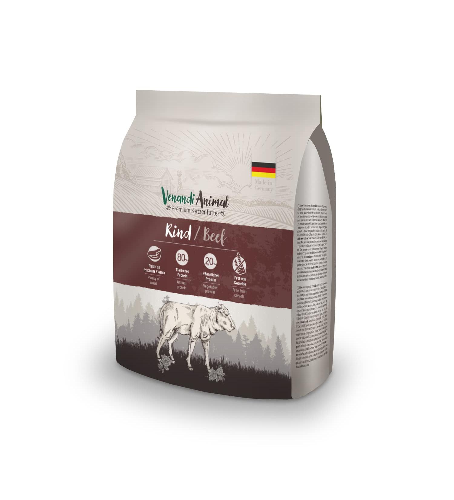 Venandi Animal Premium Grain-Free Cat Food - Beef | Fresh Meat Dry Food (300g Pack) - Buy Online on GoSupps.com