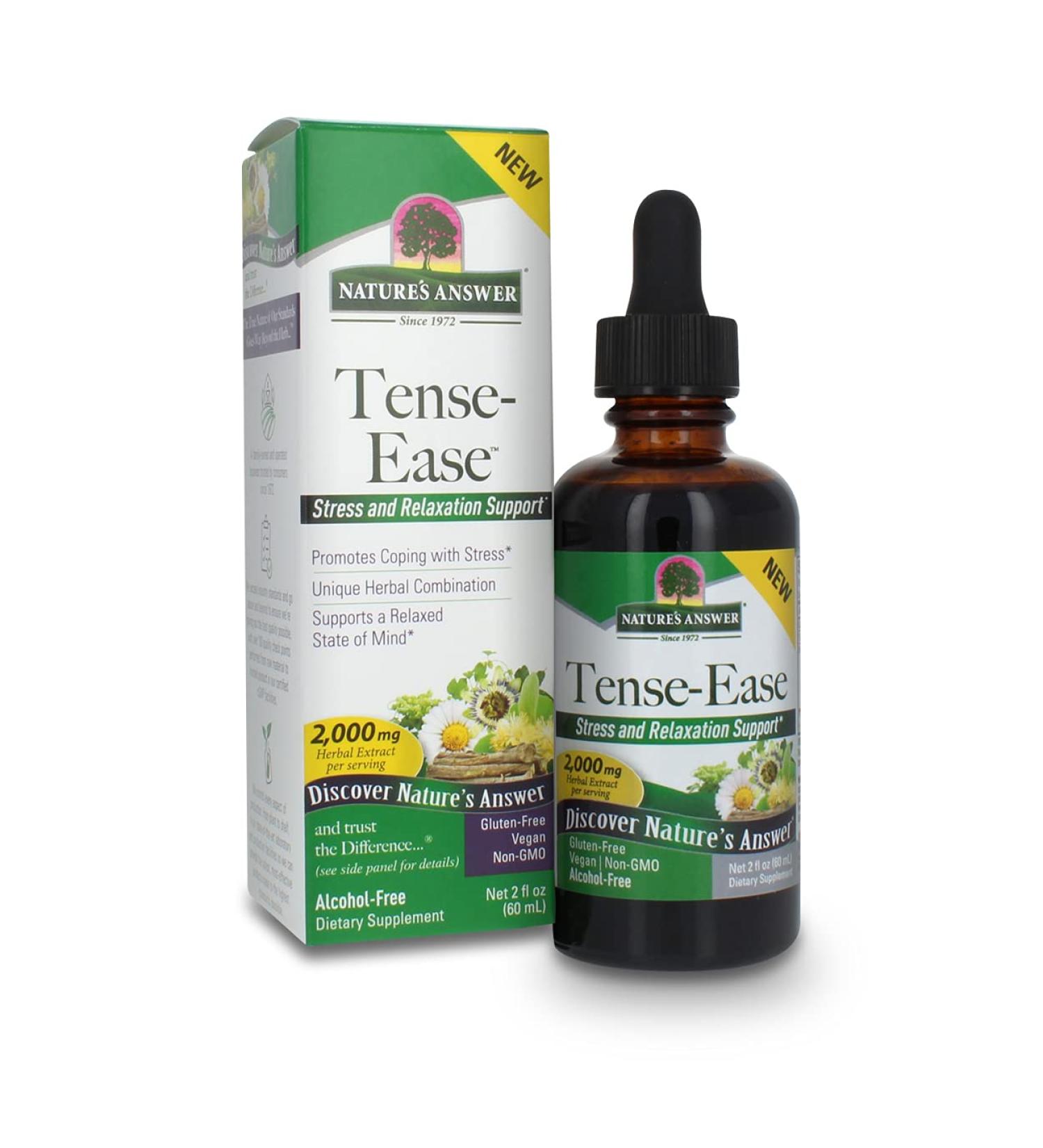 Nature's Answer Tense-Ease Alcohol-Free 2000 mg - Stress Relief 2 fl oz (60 ml) - Buy Online on GoSupps.com