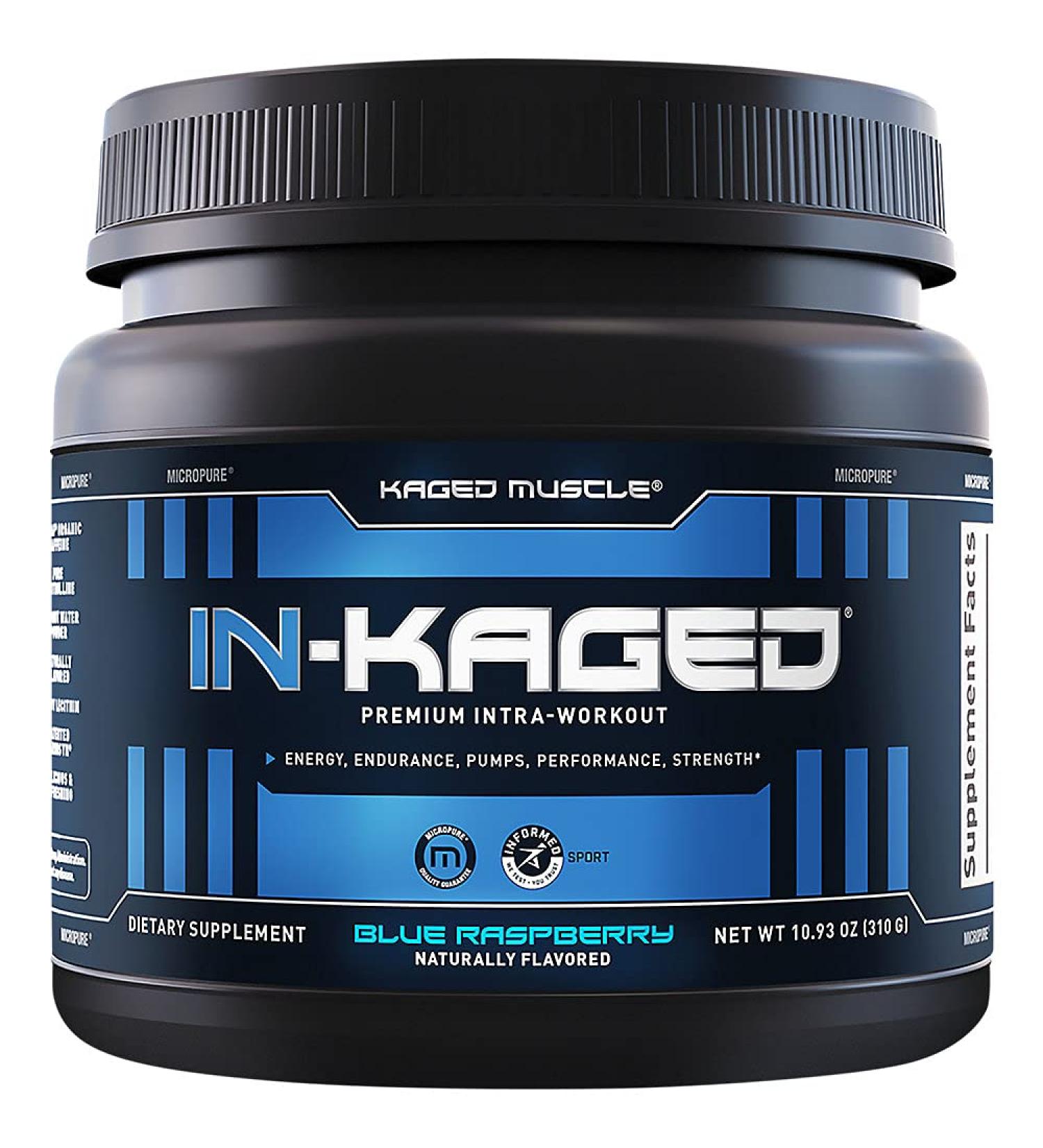 Kaged Muscle IN-KAGED Blue Raspberry - Premium Intra-Workout Supplement 10.93 oz (310g) - Buy Online on GoSupps.com