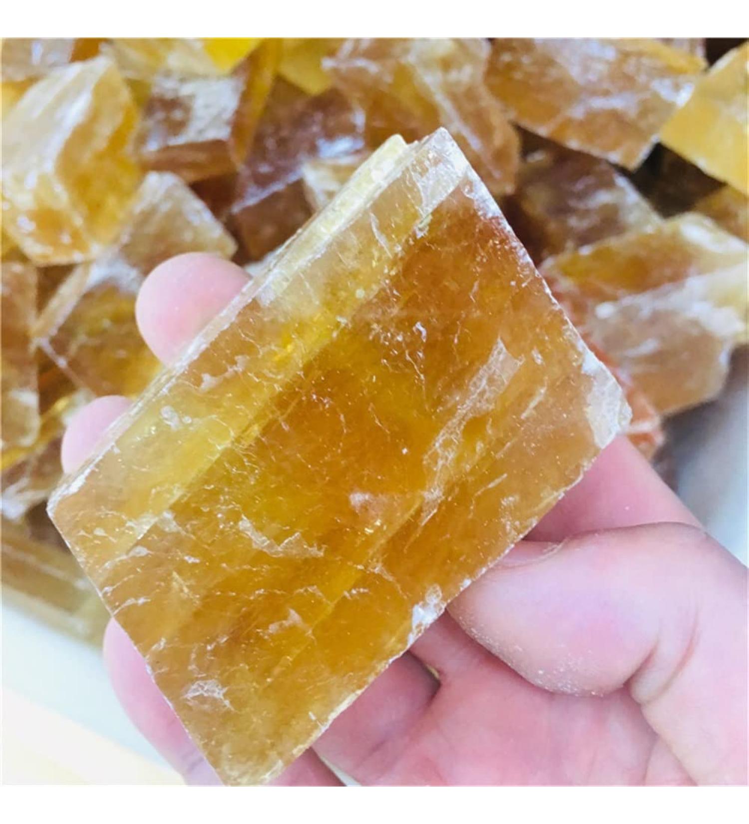 Natural Crystal Rough Natural Yellow Rough Selenite Slab Transparent Gypsum Specimen Can be Used for (Size : 200) (Size : 200) - Buy Online on GoSupps.com