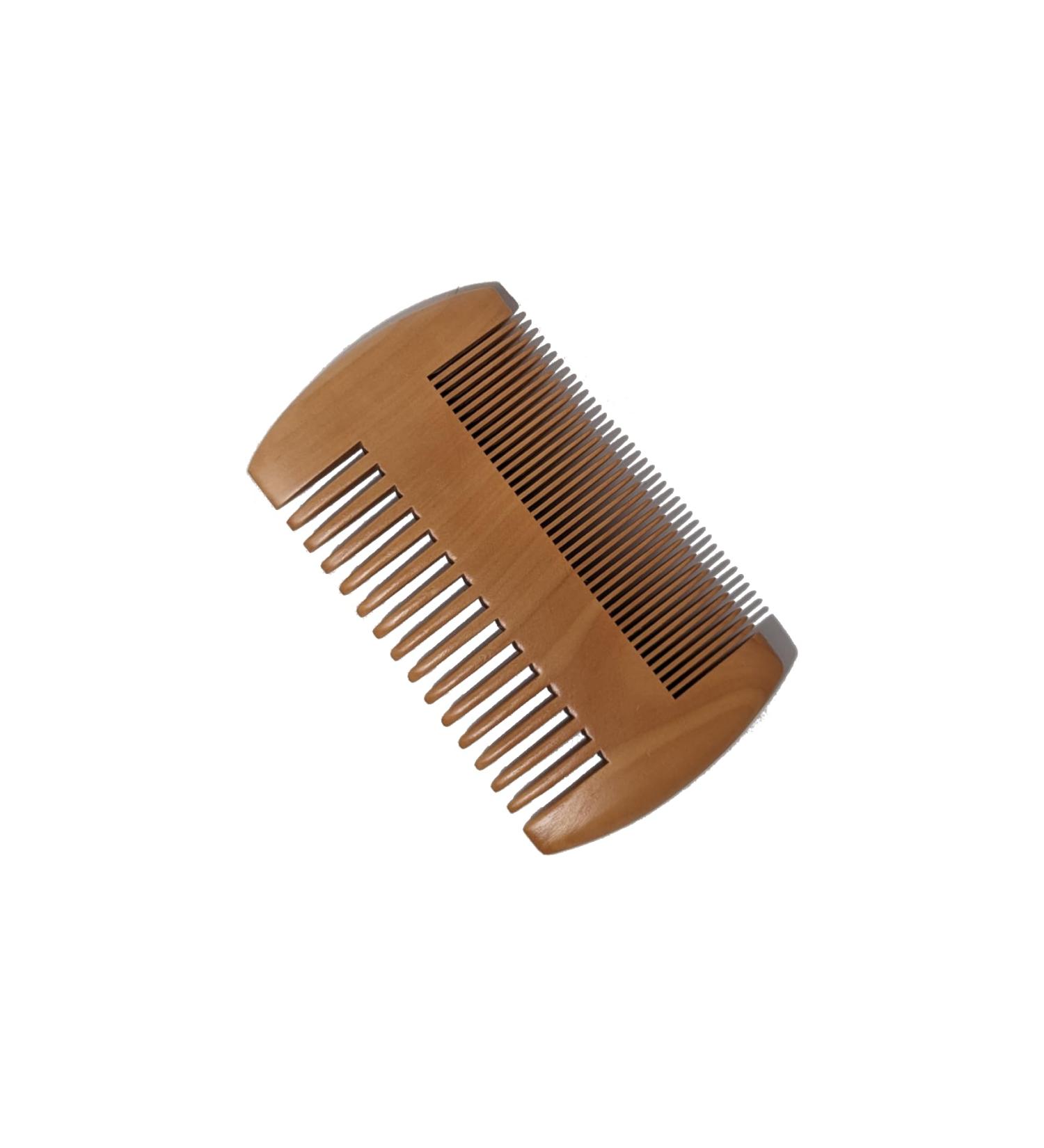Premium Pearwood Beard Comb with Fine & Coarse Teeth | Anti-Static Design - Buy Online on GoSupps.com