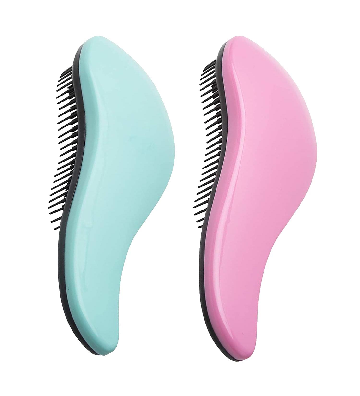 WYNK Detangler Brush 2-Piece Value Set - Professional Wet Hair Detangling Brush for Women, Men, and Kids - No Pain Detangler - Green & Pink (2 Pack) - Buy Online on GoSupps.com