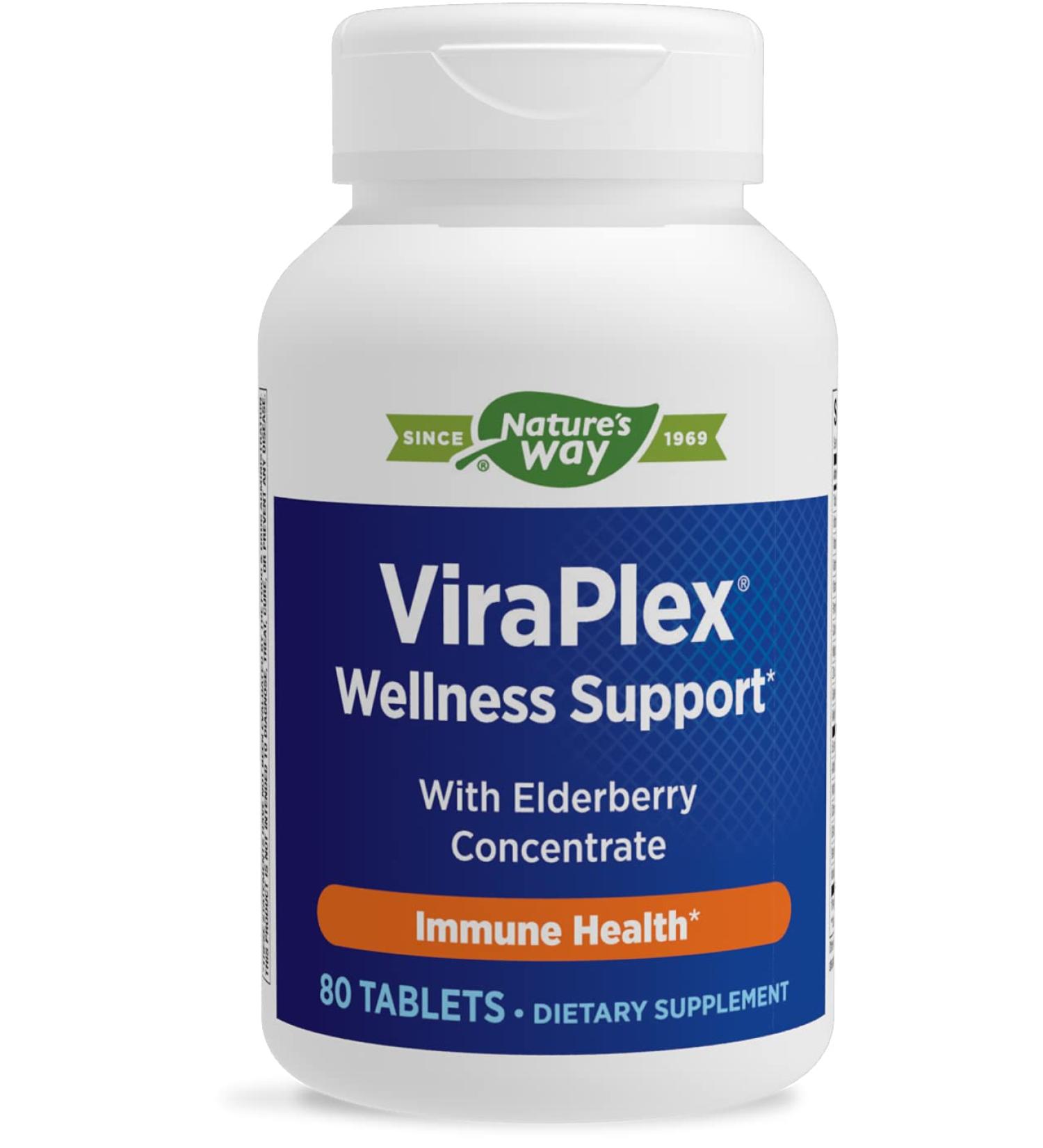 Natures Way ViraPlex Wellness Support with Elderberry Concentrate - Immune Support - 80 Tablets - Buy Online on GoSupps.com