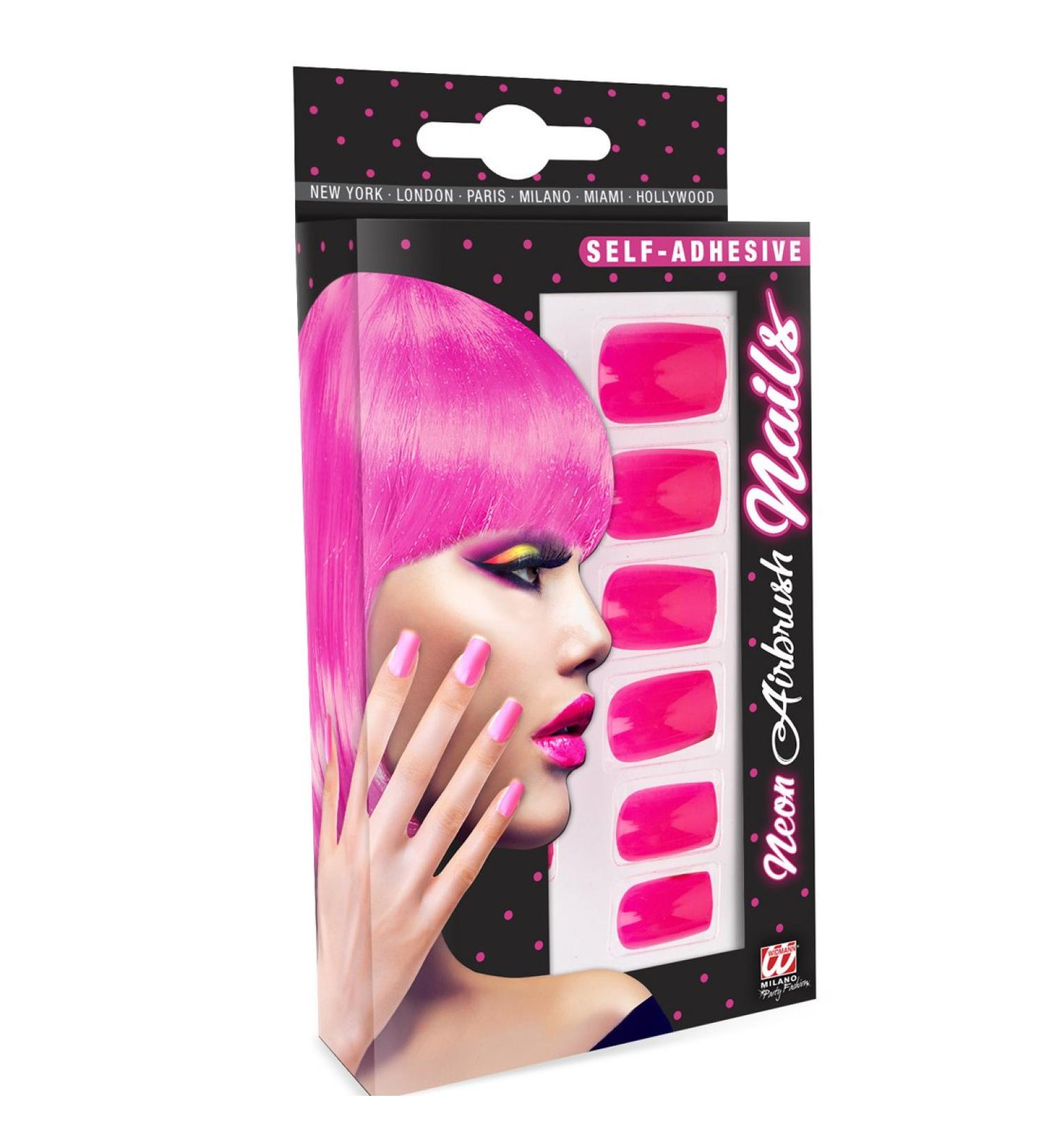 Neon Pink 80s Fingernails | Artificial Airbrush Fake Nails | Stick-On Nail Art - Buy Online on GoSupps.com