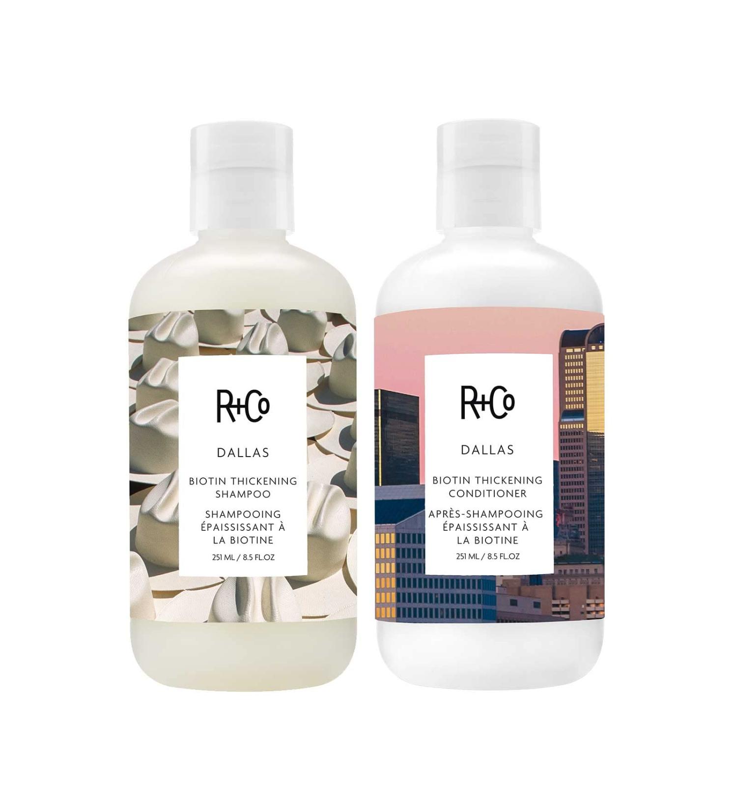 R+Co Dallas Biotin Thickening Shampoo 8oz (Pack of 2) - Vegan & Cruelty-Free | Thickens, Nourishes, and Strengthens Hair - Buy Online on GoSupps.com