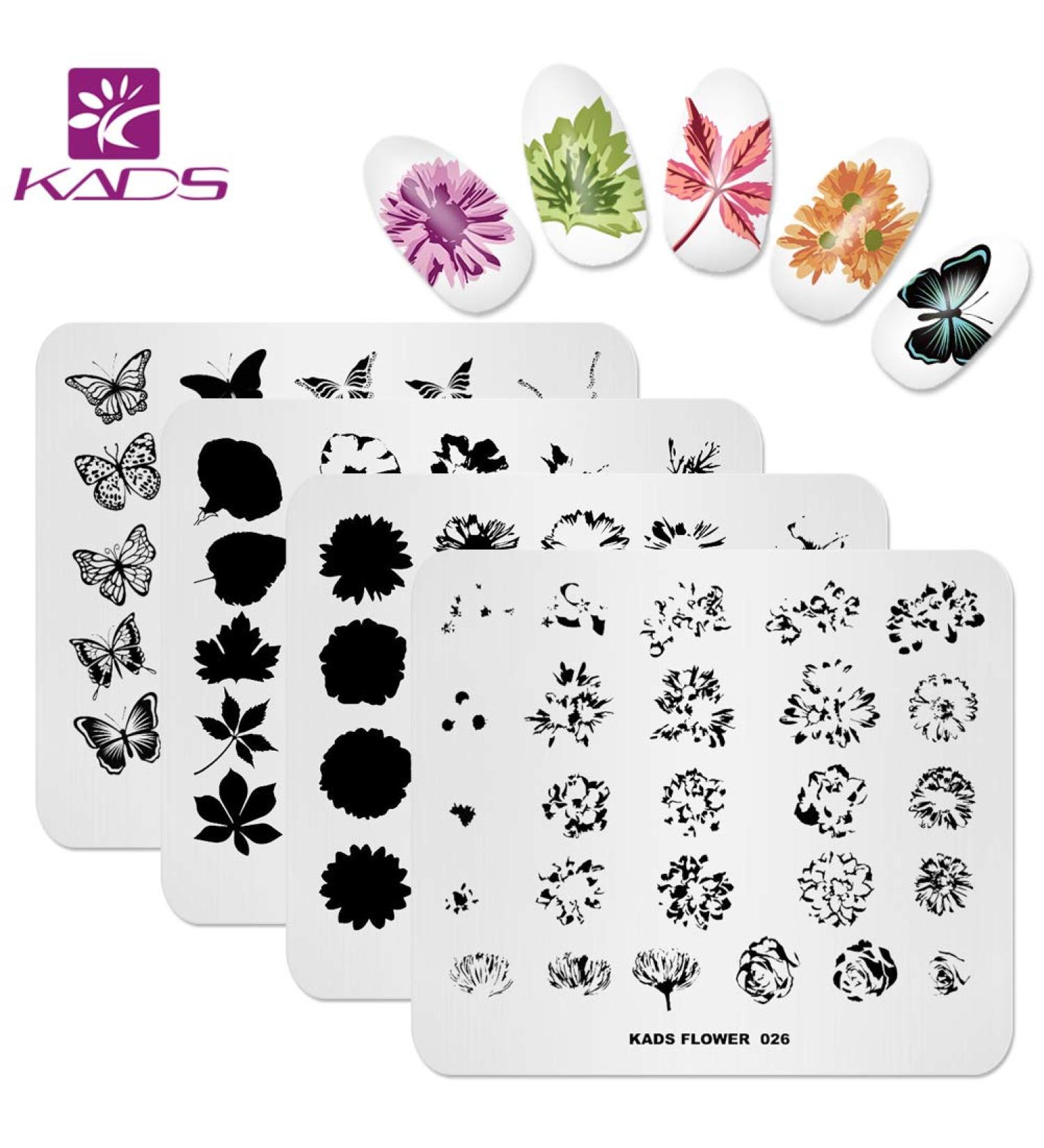 KADS Nail Art Stamp Plate - Butterfly Flower Leaves Series | DIY Nail Stamping Template - Buy Online on GoSupps.com