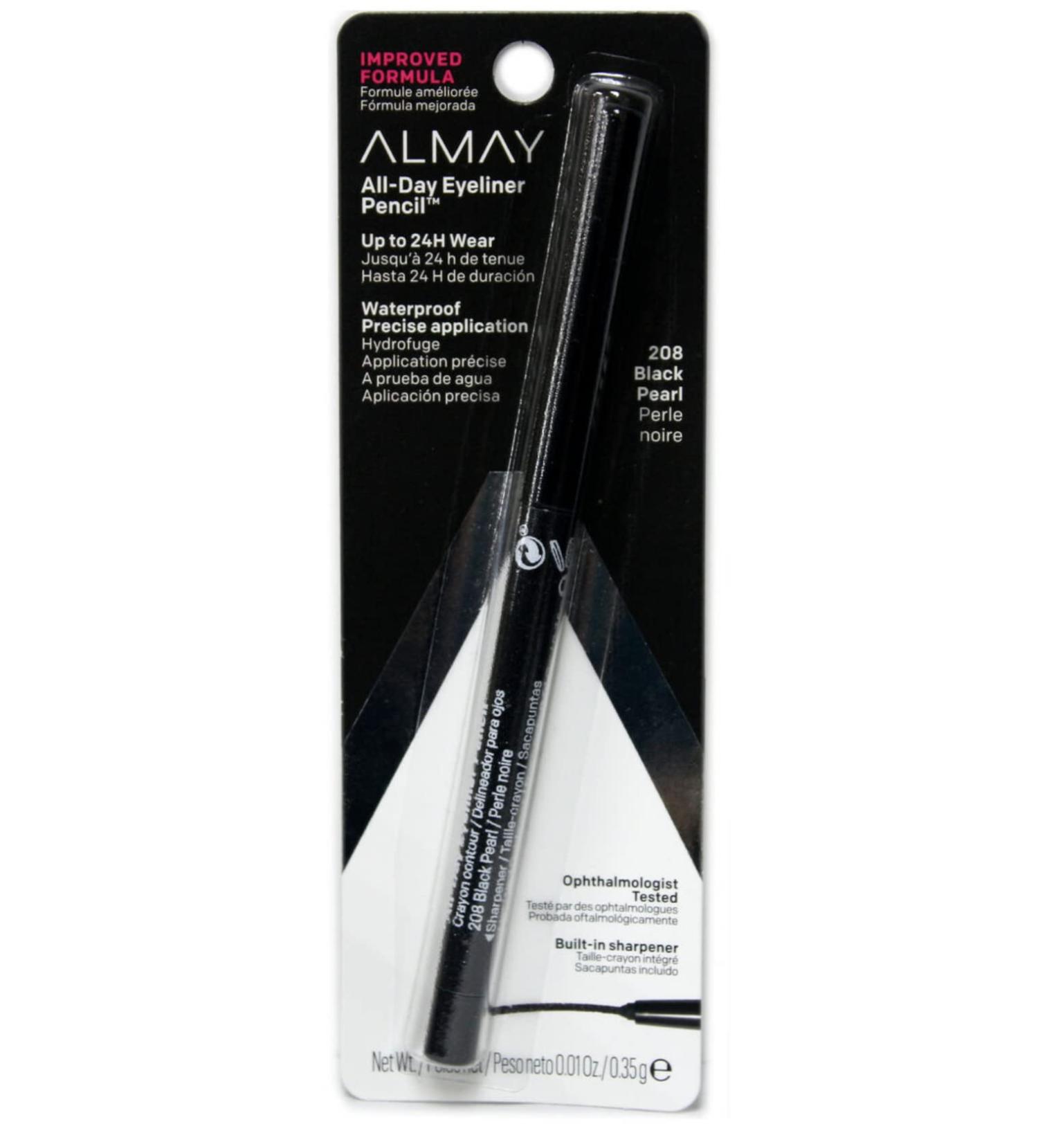 Almay All-Day Eyeliner Pencil Black Pearl 208 .009 (Pack of 3)