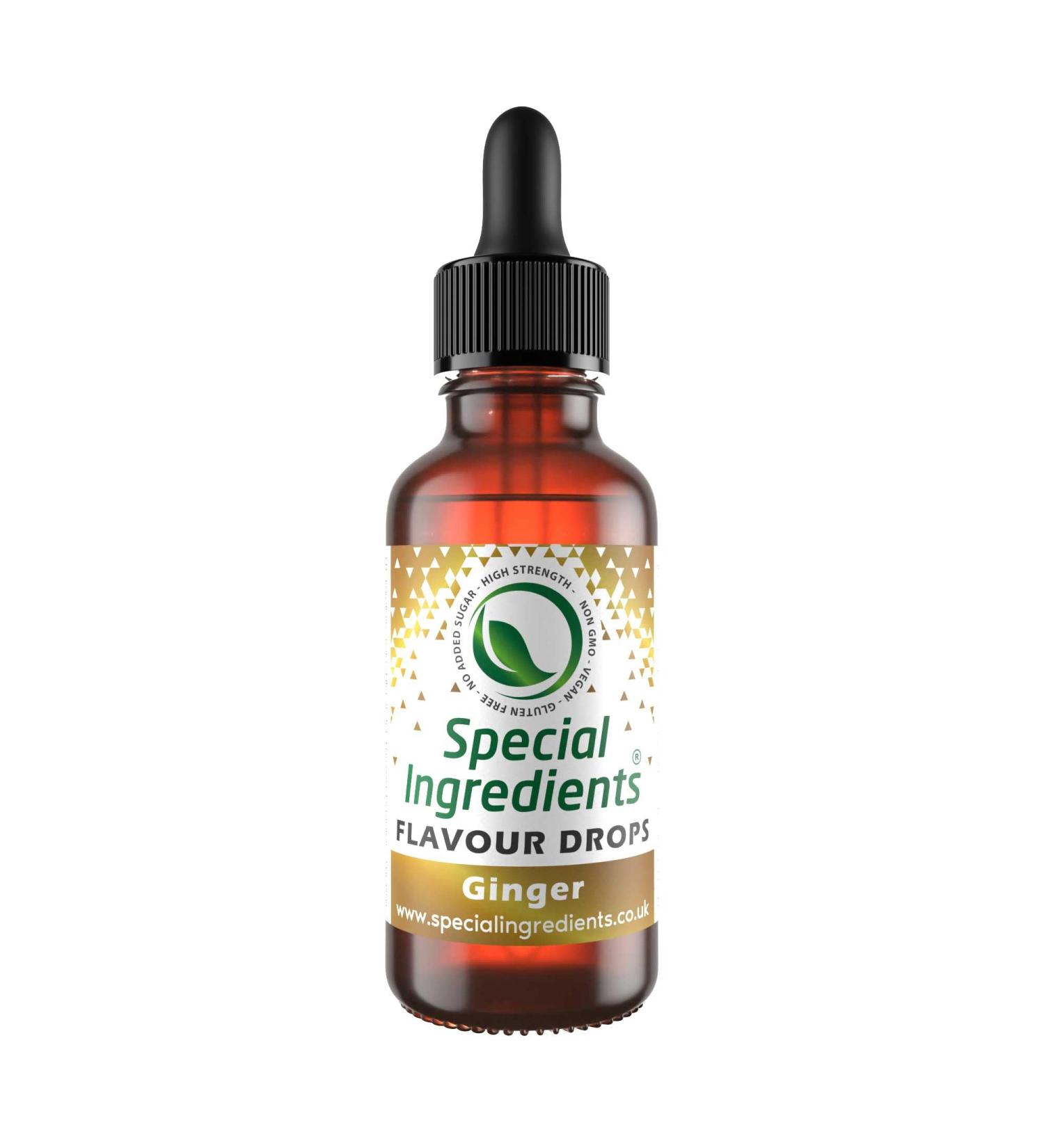 Ginger Flavour Drop 1 Litre - Highly Concentrated Versatile Food Flavouring | Vegan, Non GMO & Gluten Free - Buy Online on GoSupps.com