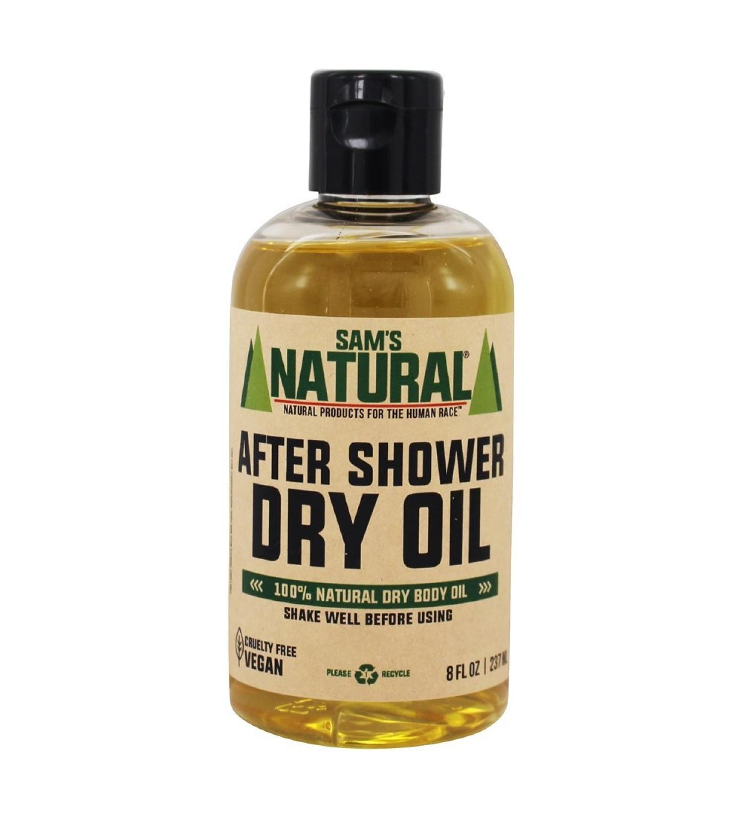 Sam's Natural After Shower Dry Oil 8 oz - Gifts for Men - Body Oil - Moisturizing - Natural - Vegan and Cruelty - America's Favorite