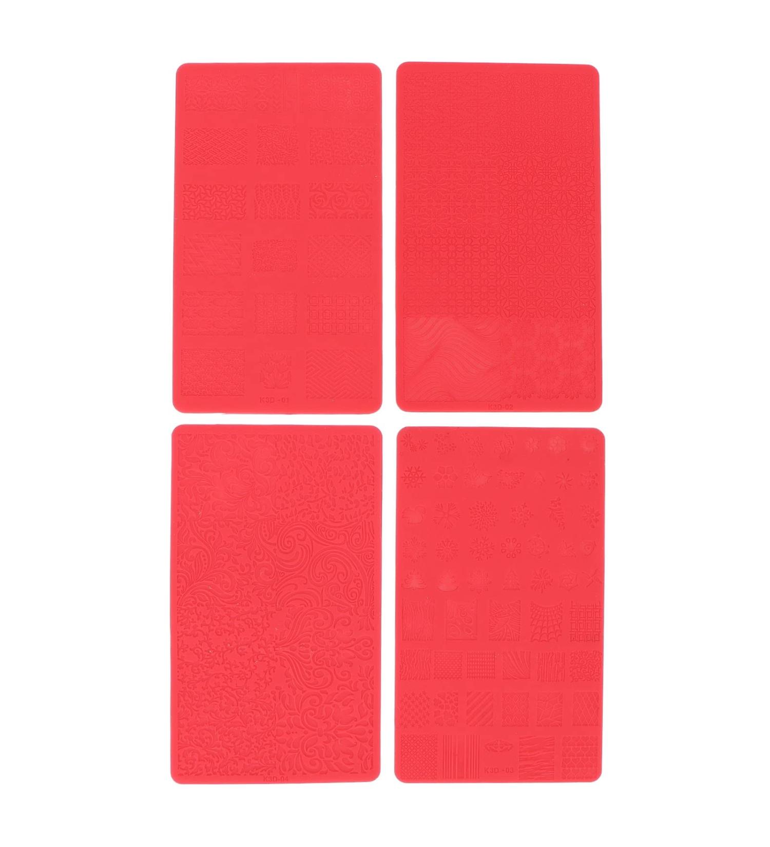 Nail Stamping Template - Anggrek 4PCS 3D Relief Silicone Carving Stencils for DIY Nail Art | International Shipping Available - Buy Online on GoSupps.com